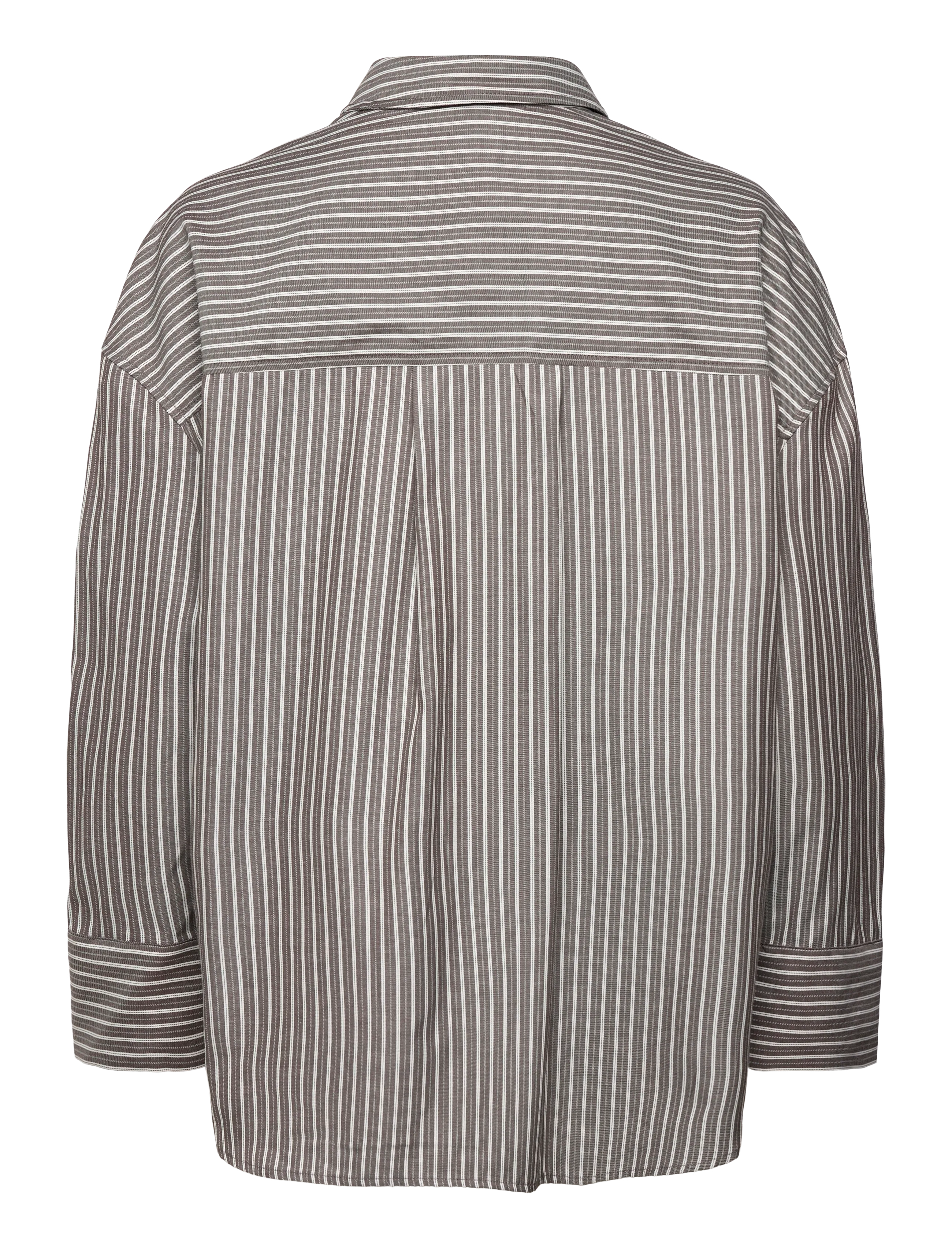 Culture - CUmanga Oversize Shirt - long-sleeved shirts - brown/white stripe - 1