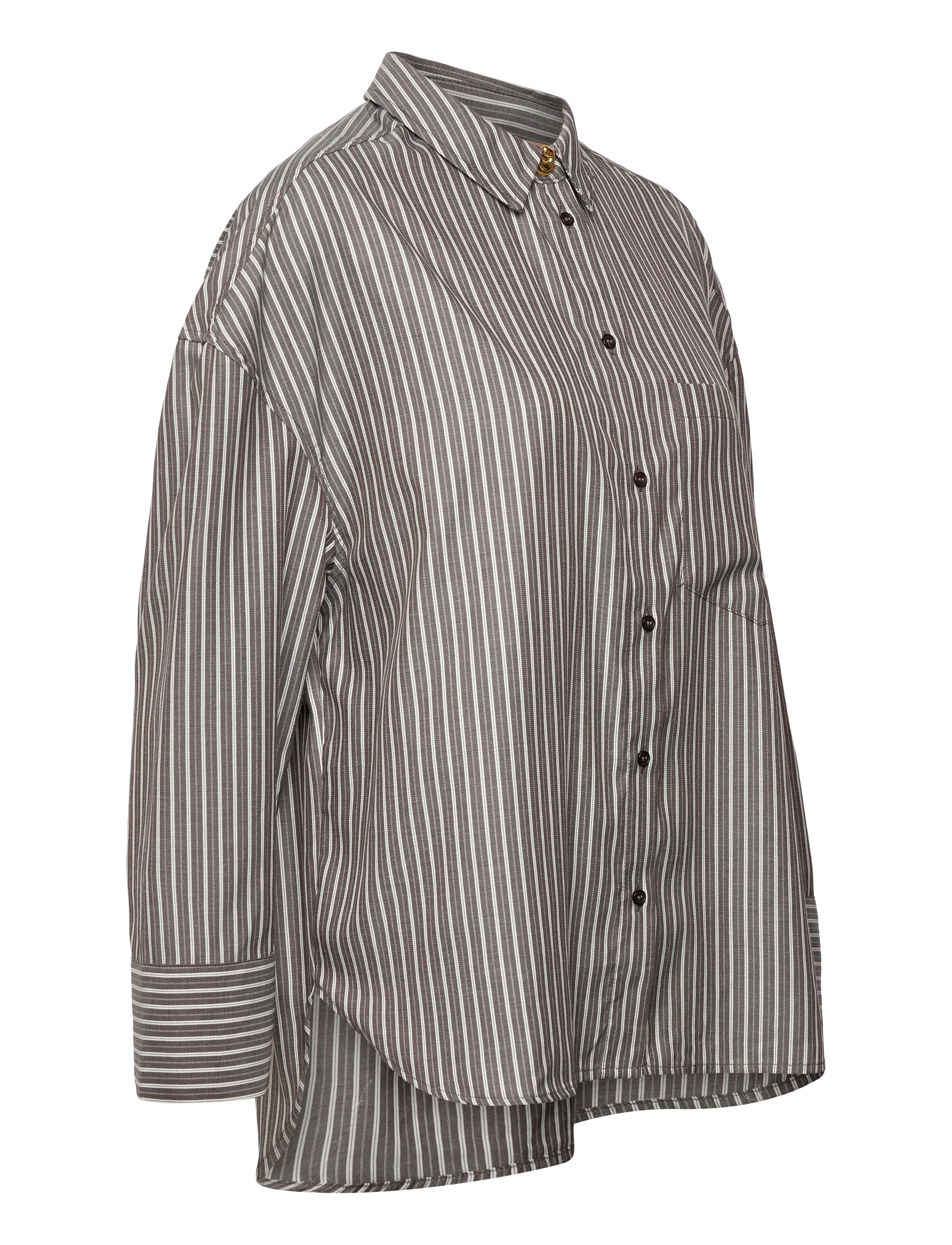 Culture - CUmanga Oversize Shirt - long-sleeved shirts - brown/white stripe - 2