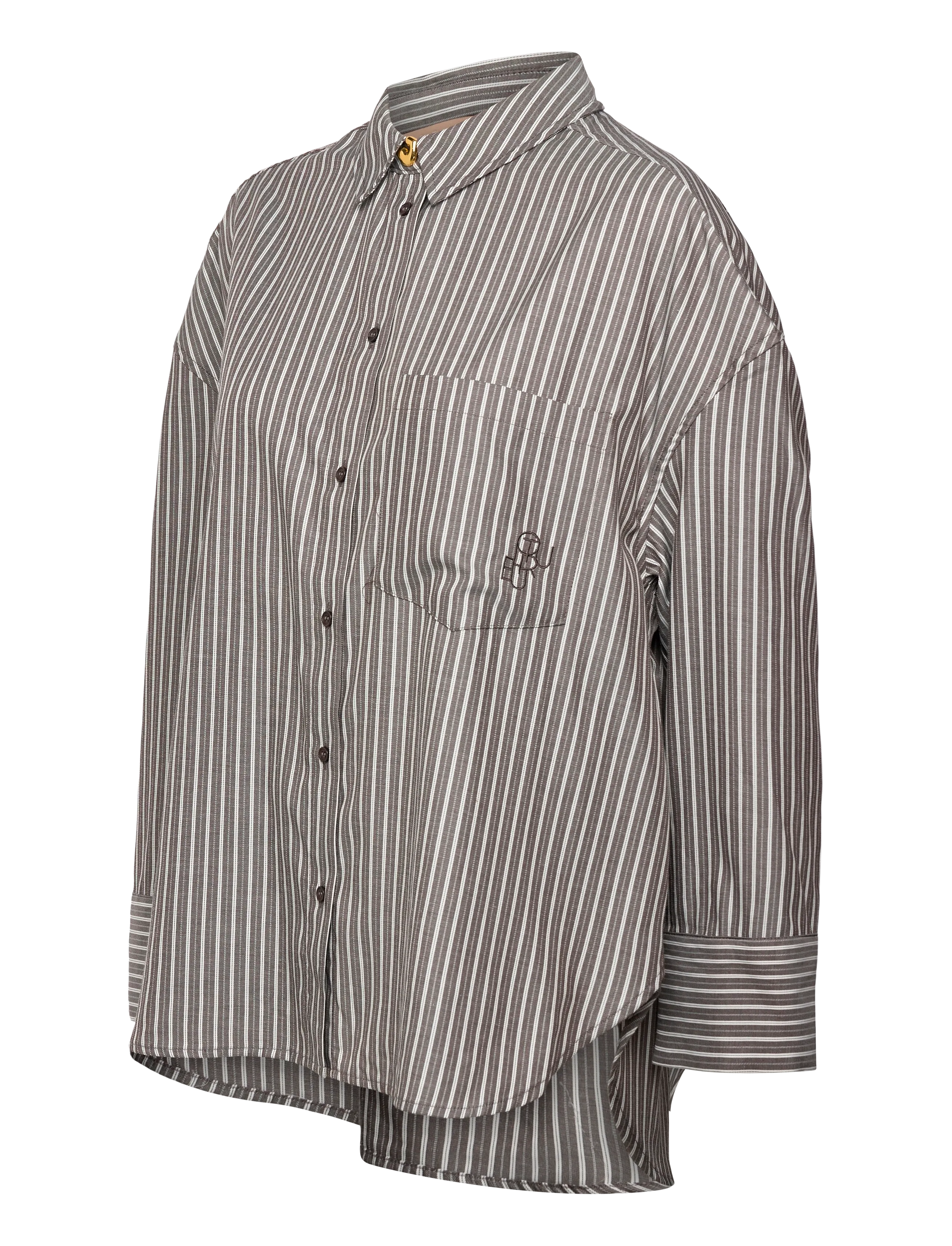 Culture - CUmanga Oversize Shirt - langärmlige hemden - brown/white stripe - 3