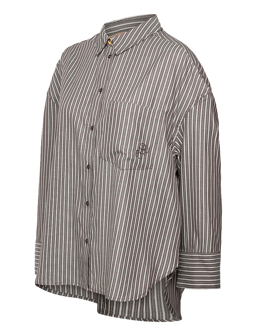 Culture - CUmanga Oversize Shirt - langärmlige hemden - brown/white stripe - 3