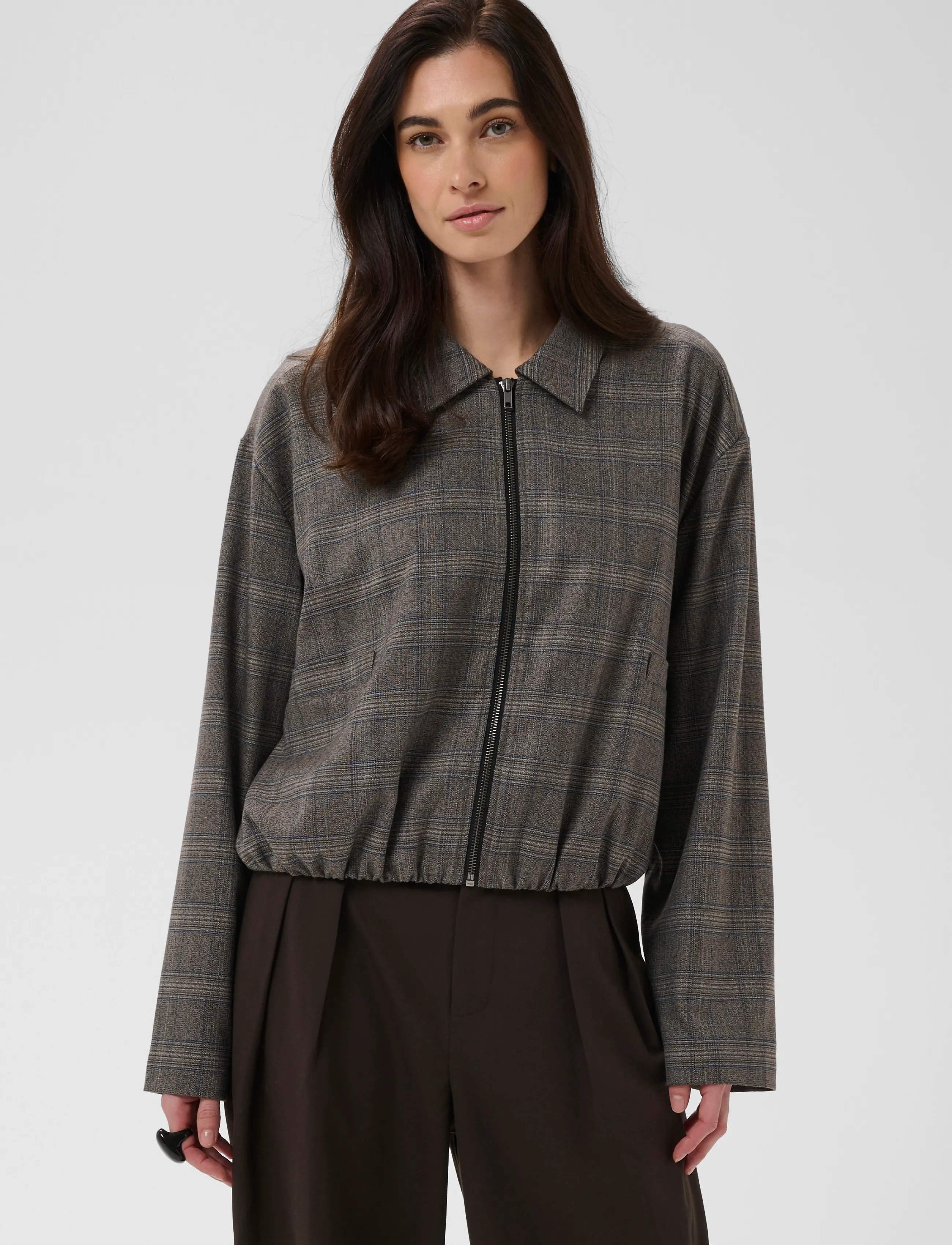 Culture - CUterno Jacket - bomberjakid - brown check - 2