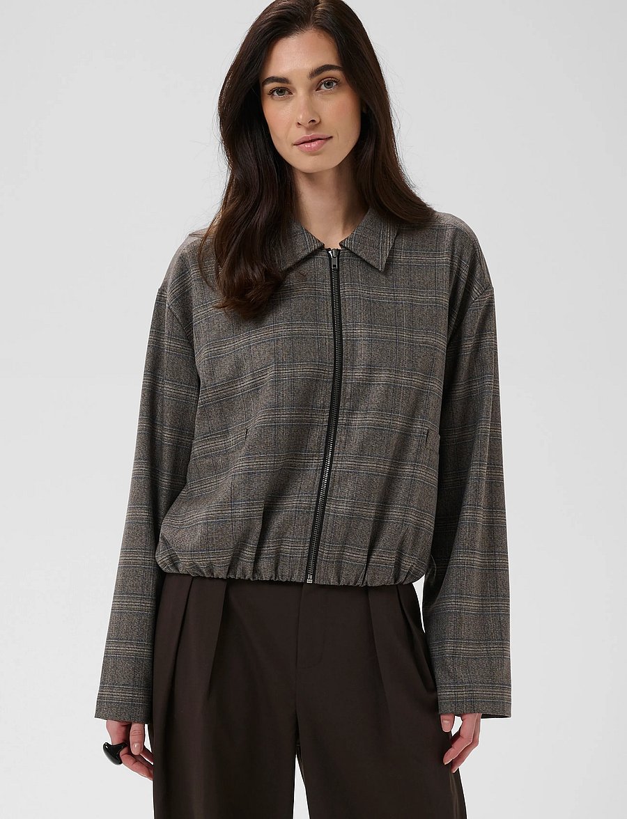 Culture - CUterno Jacket - bomberjakid - brown check - 2