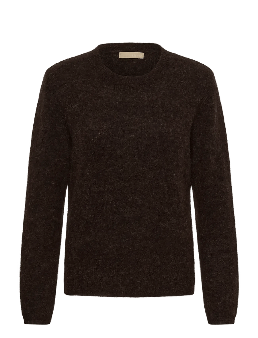 Culture - CUbiebber Cacheia Pullover - striktrøjer - coffee bean melange - 0