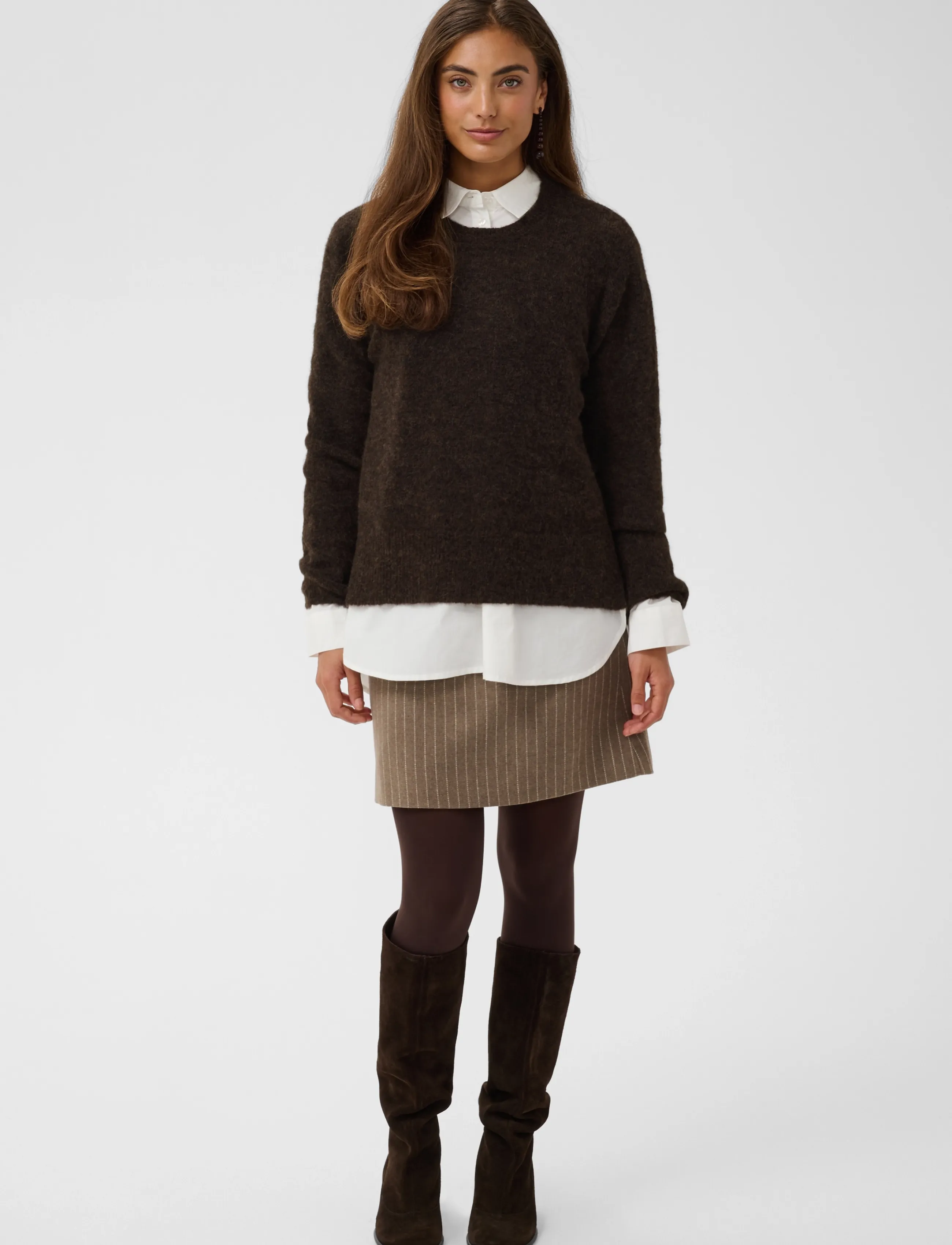 Culture - CUbiebber Cacheia Pullover - striktrøjer - coffee bean melange - 3