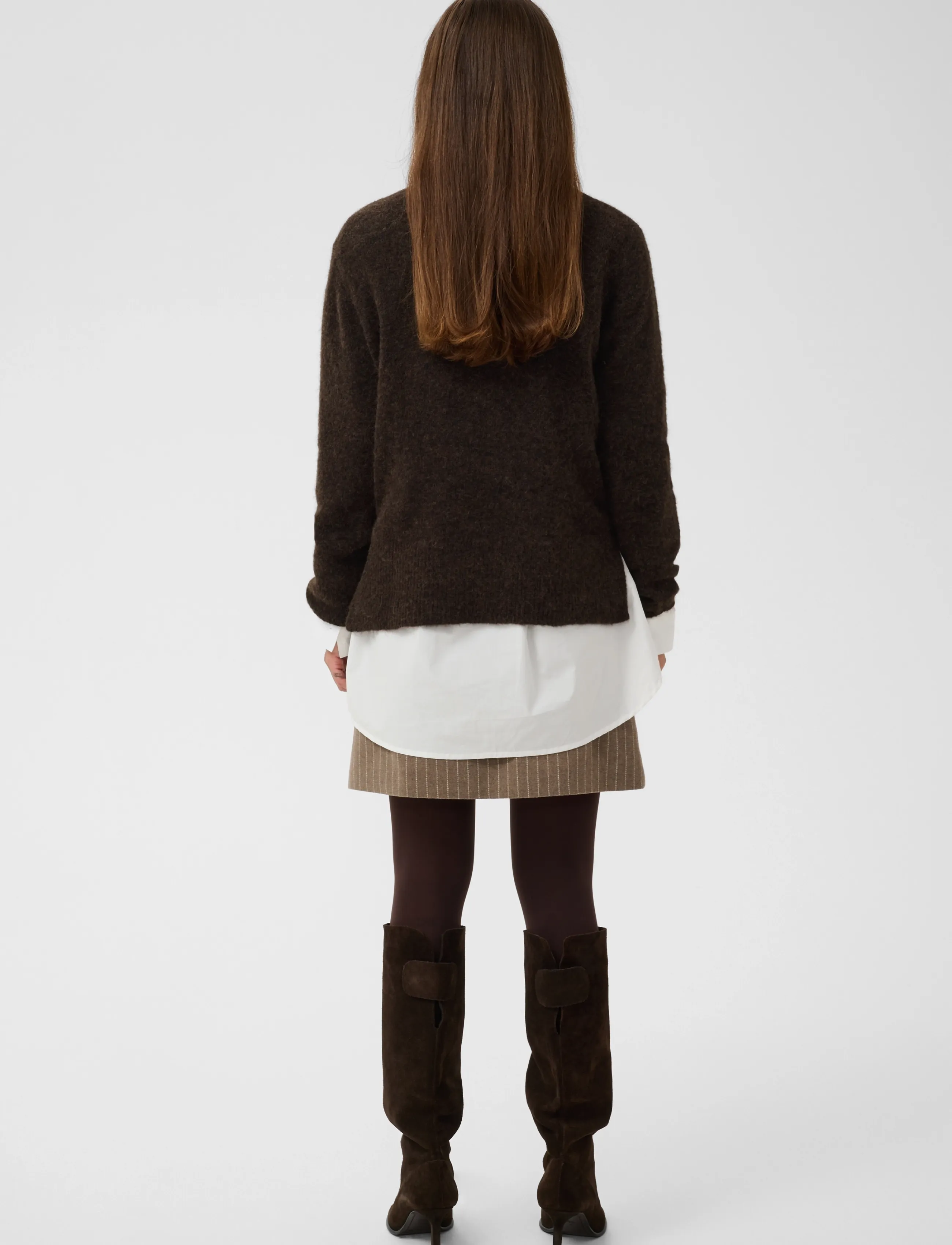 Culture - CUbiebber Cacheia Pullover - striktrøjer - coffee bean melange - 4