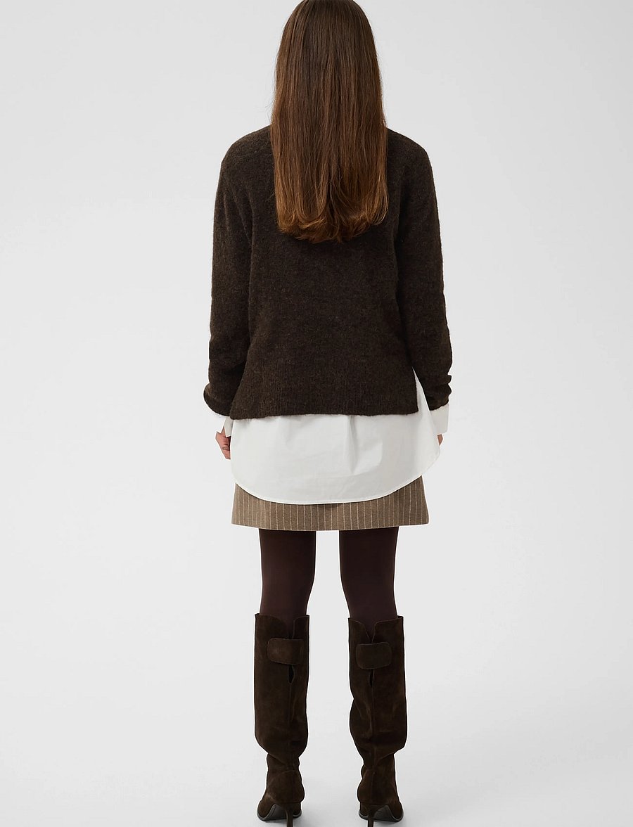 Culture - CUbiebber Cacheia Pullover - striktrøjer - coffee bean melange - 4