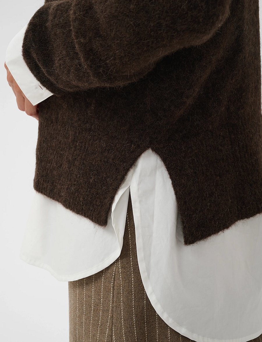 Culture - CUbiebber Cacheia Pullover - striktrøjer - coffee bean melange - 5