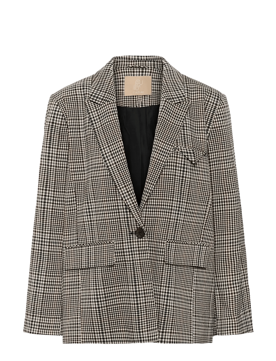 Culture - CUbirsen Blazer - einreihige blazer - black check - 0