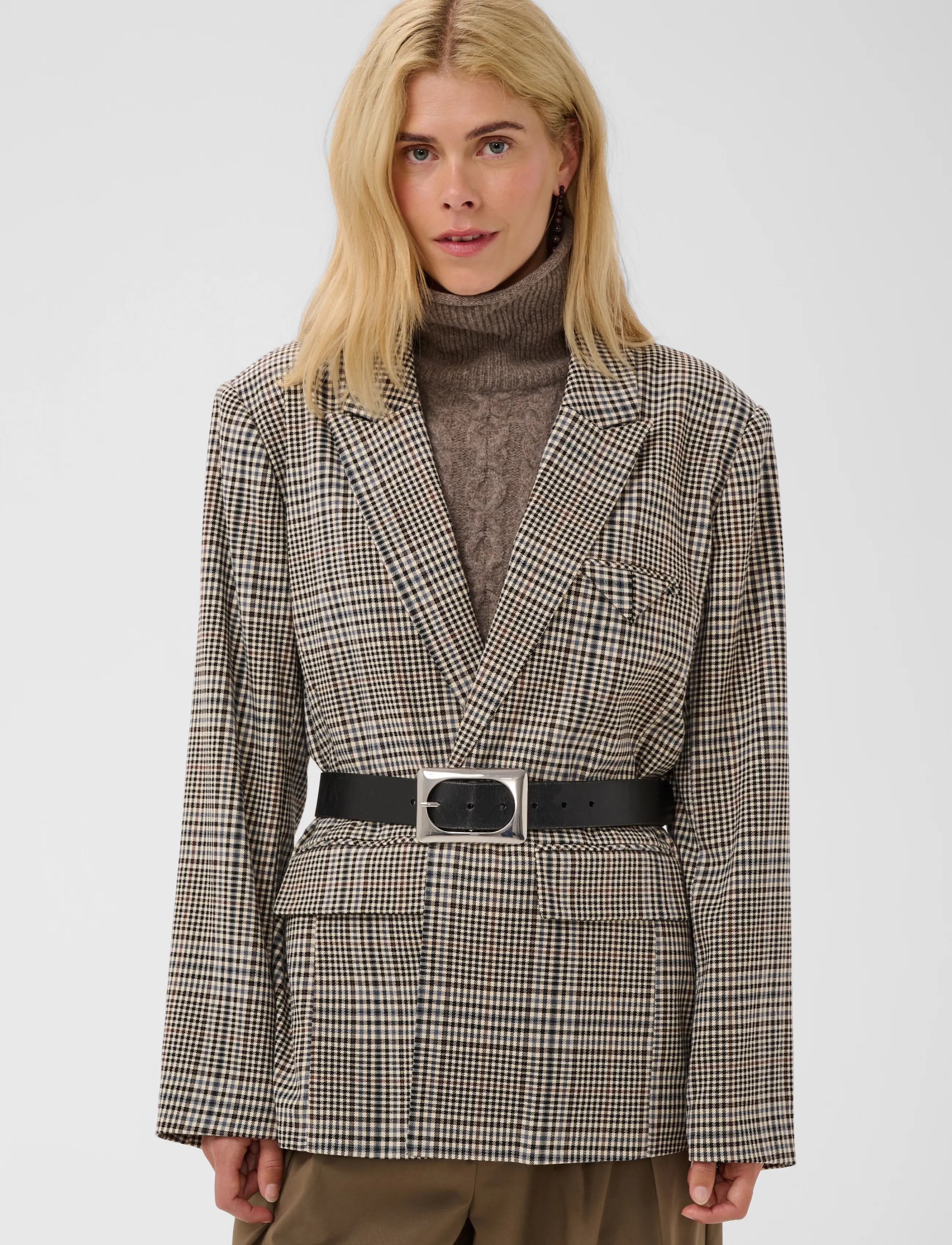 Culture - CUbirsen Blazer - einreihige blazer - black check - 2