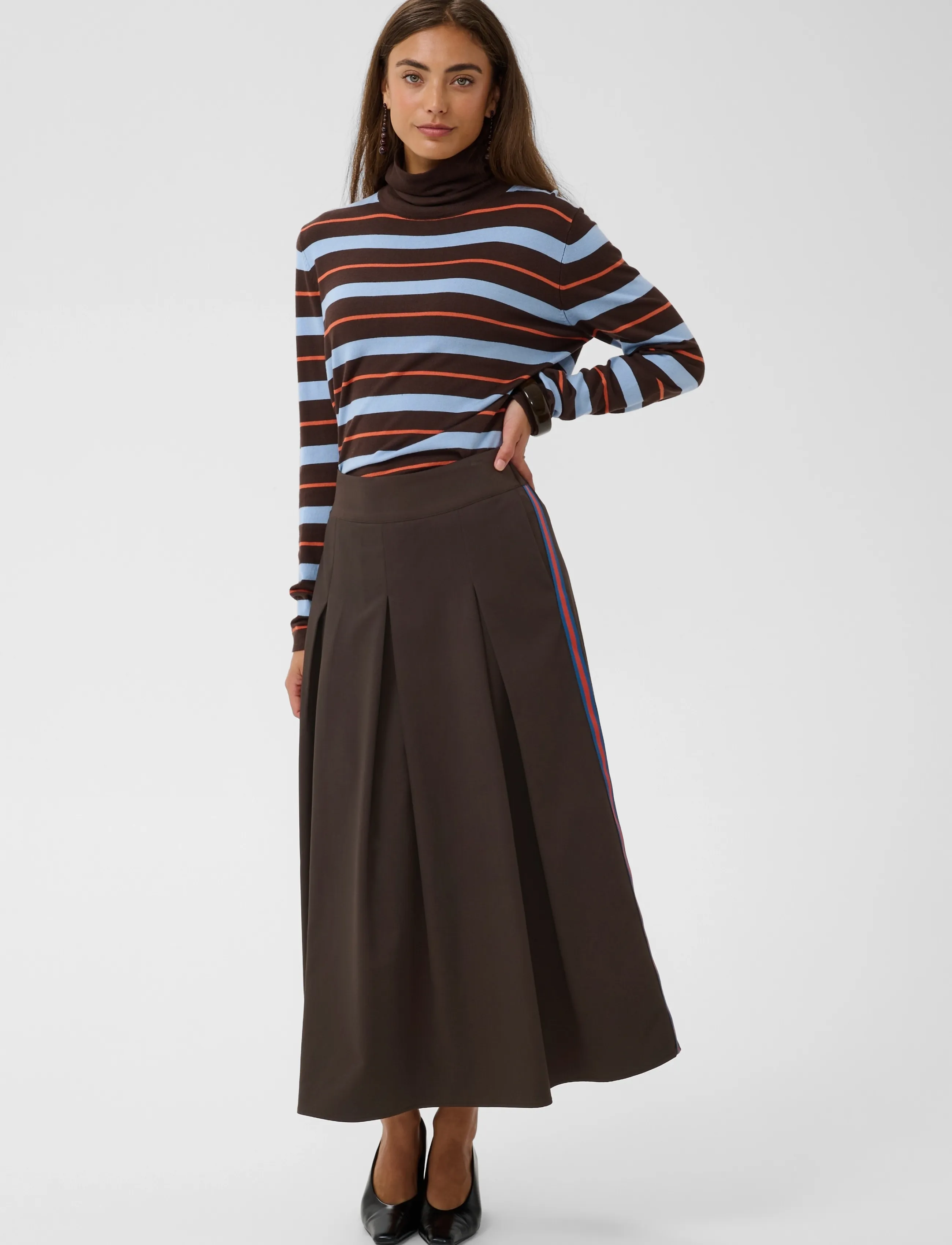Culture - CUbelsie Skirt - pleated skirts - coffee bean - 3