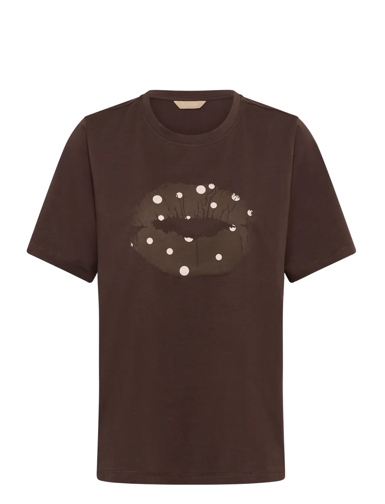 Culture Cucimo Gith T-Shirt, XS, Brown, T-Shirts & Toppe > Kortærmede, Dame
