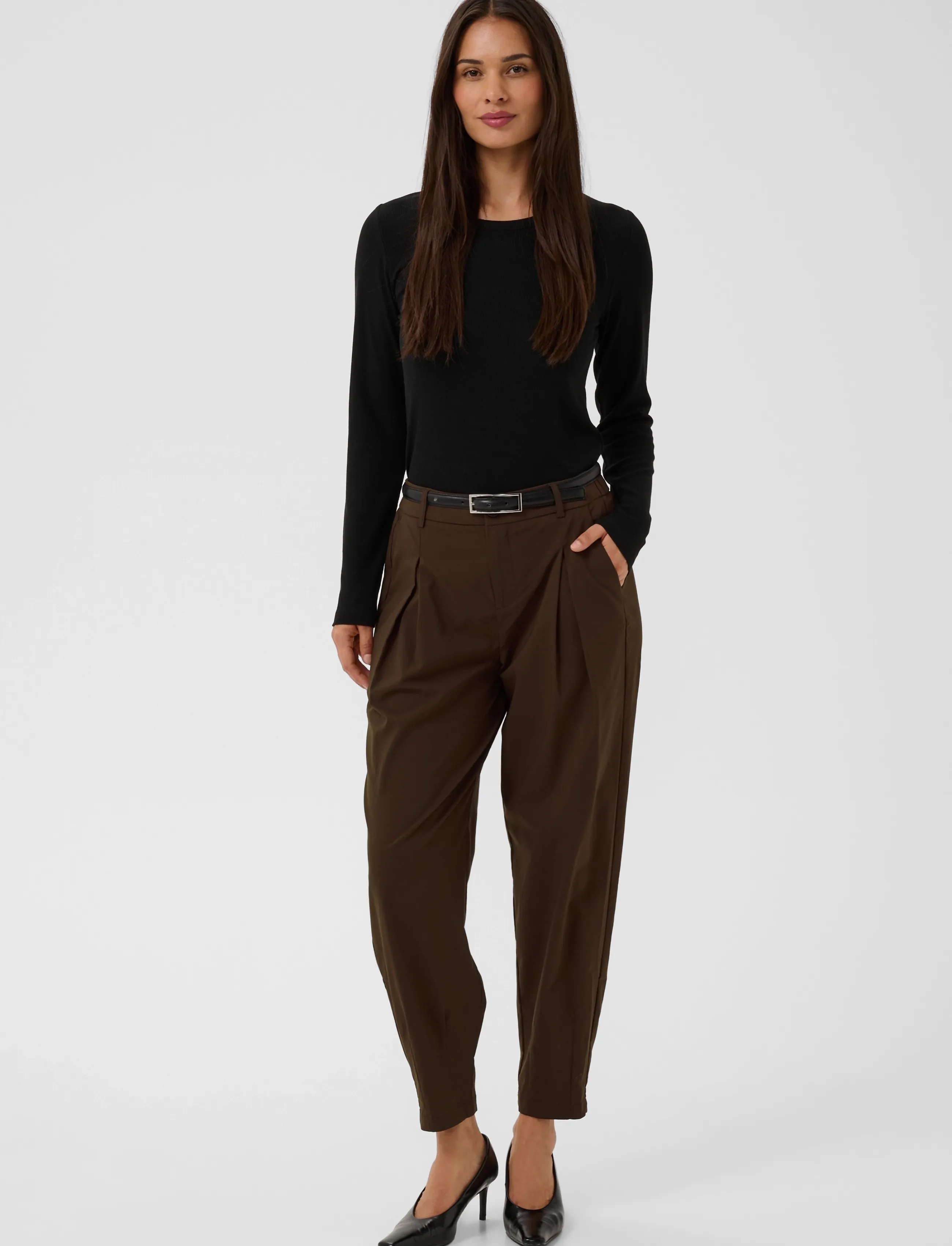 Culture - CUjamie Pants - barrel trousers - coffee bean - 3