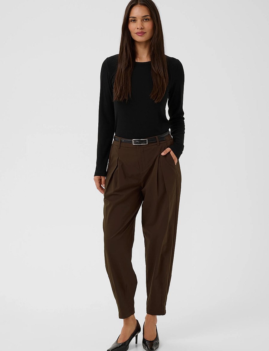Culture - CUjamie Pants - hosen mit geradem bein - coffee bean - 3