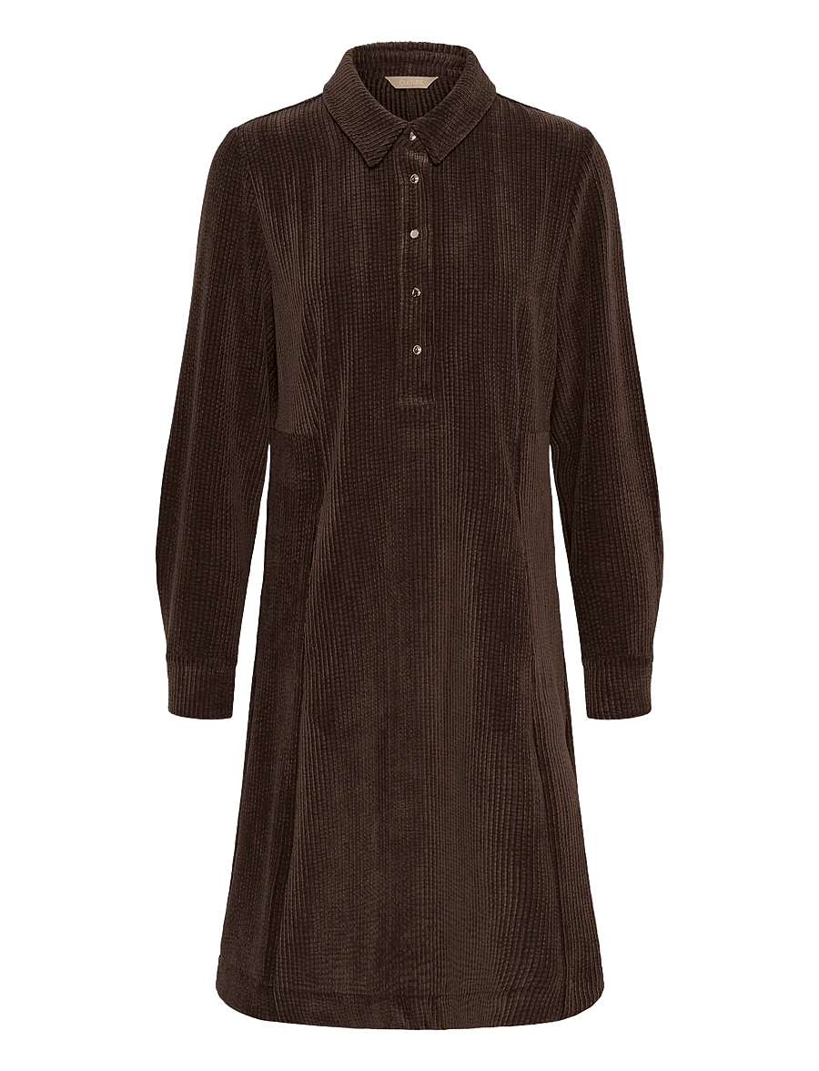 Culture - CUannike Dress - skjortklänningar - coffee bean - 0