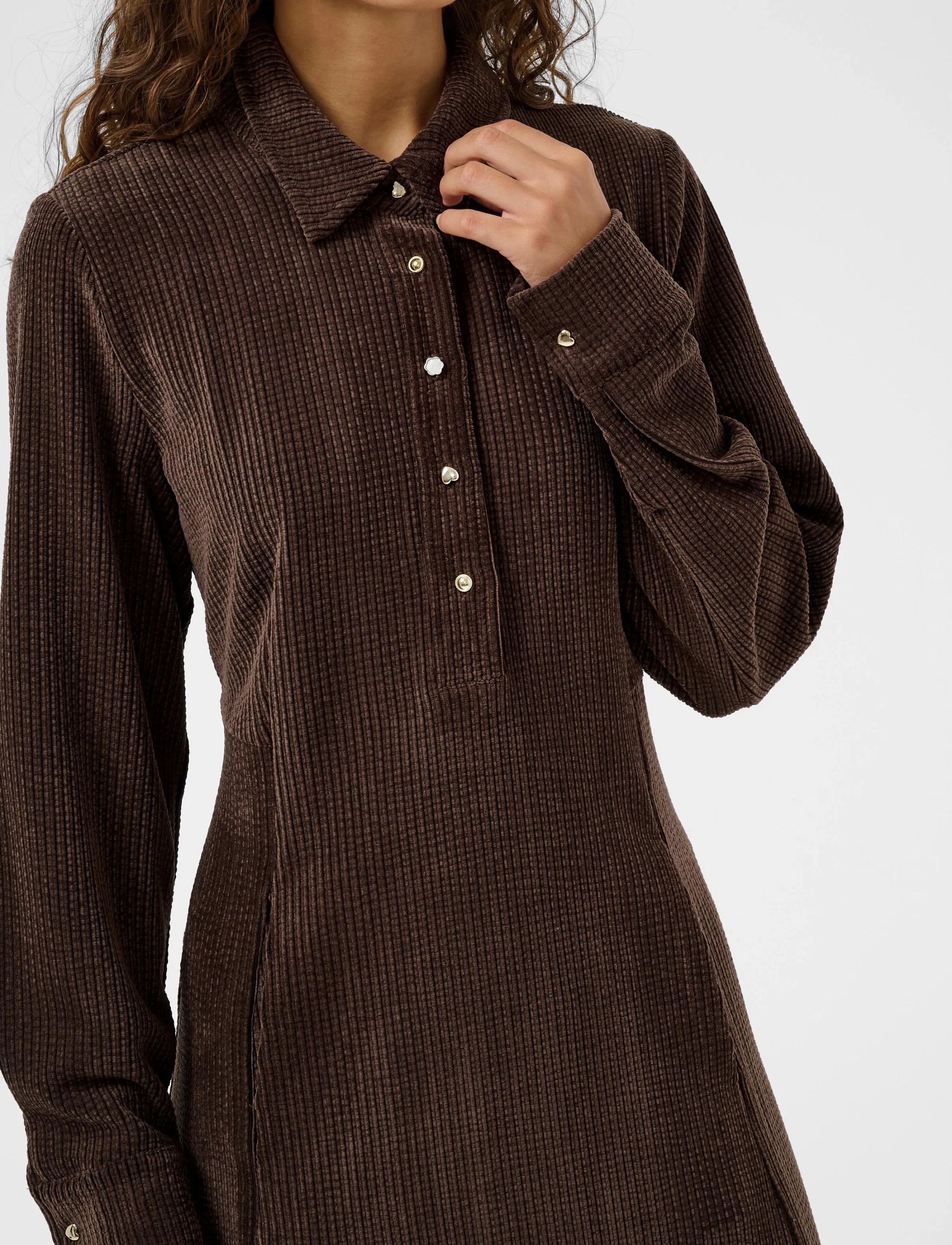 Culture - CUannike Dress - skjortklänningar - coffee bean - 4