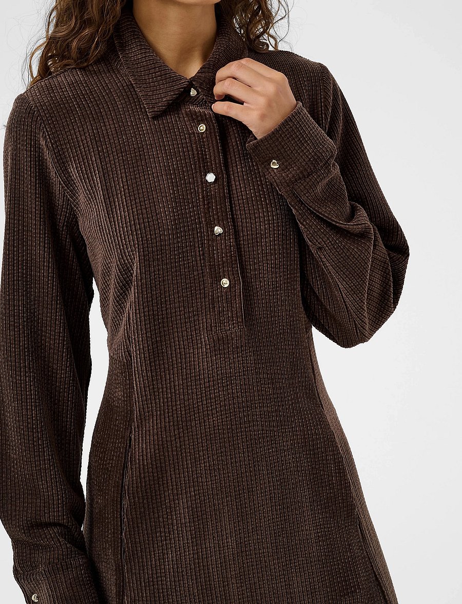 Culture - CUannike Dress - skjortklänningar - coffee bean - 4