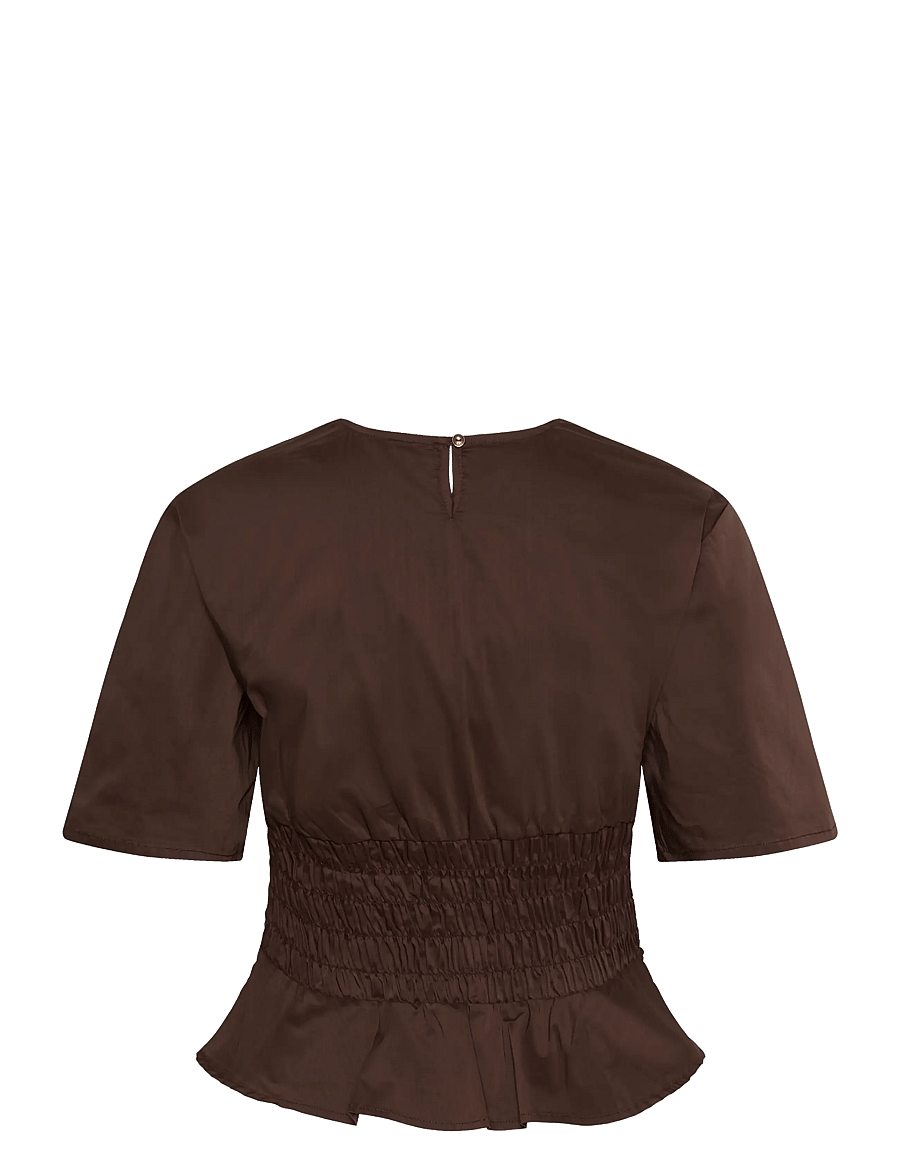 Culture - CUajda Antoinett SS Blouse - kortærmede bluser - coffee bean - 1