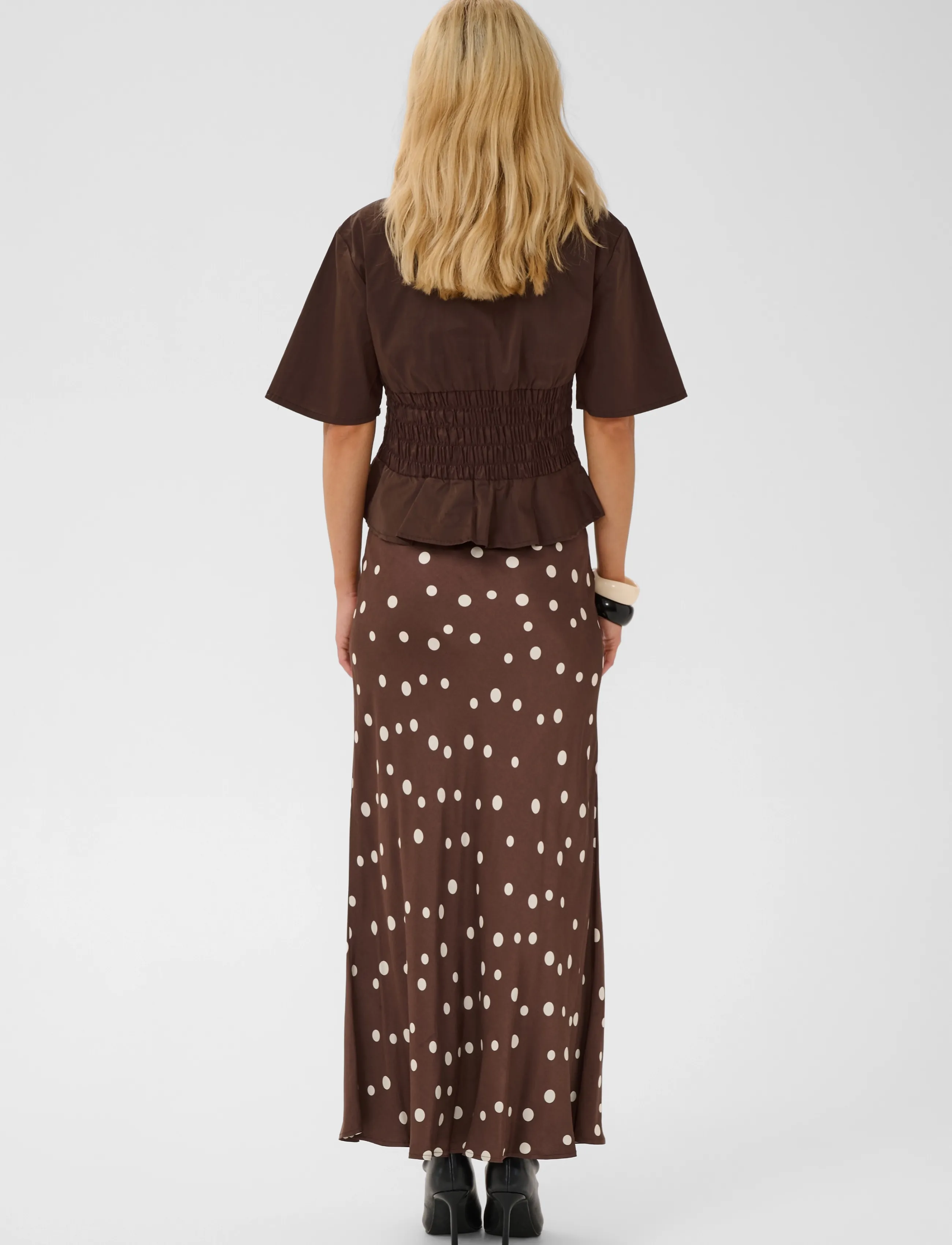 Culture - CUajda Antoinett SS Blouse - kortærmede bluser - coffee bean - 4
