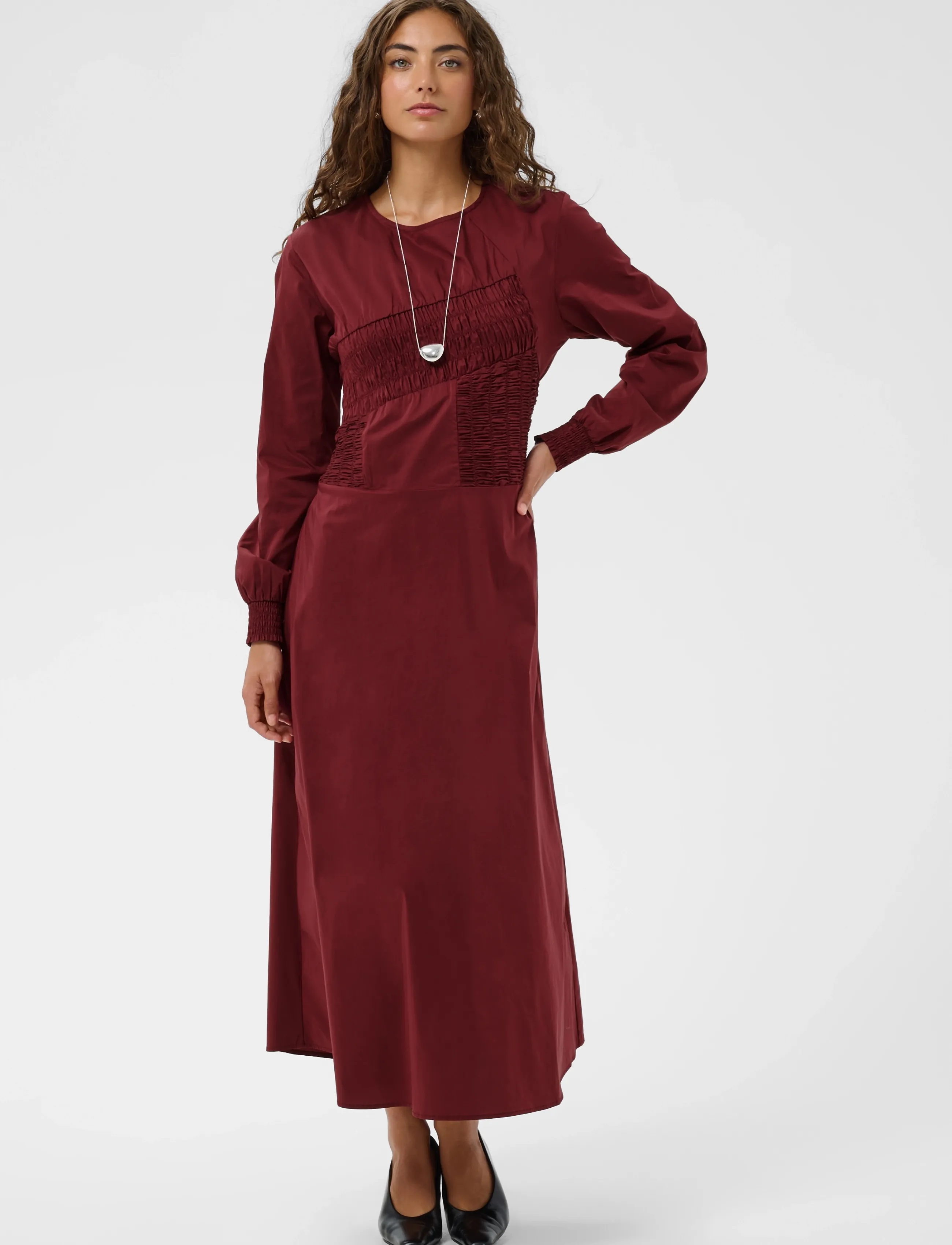 Culture - CUajda Antoinett Dress - midi dresses - chocolate truffle - 2