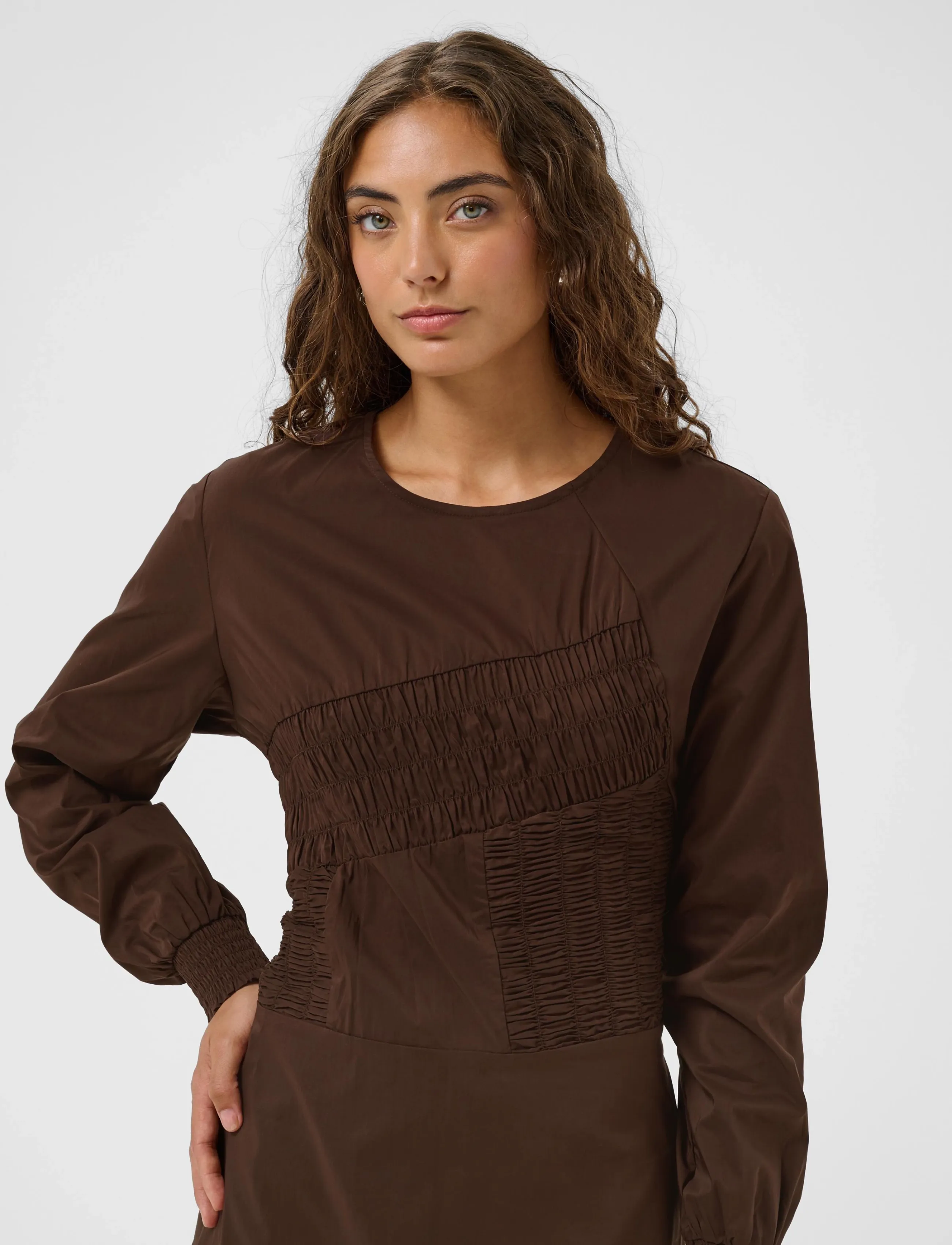Culture - CUajda Antoinett Dress - midikleidid - coffee bean - 4