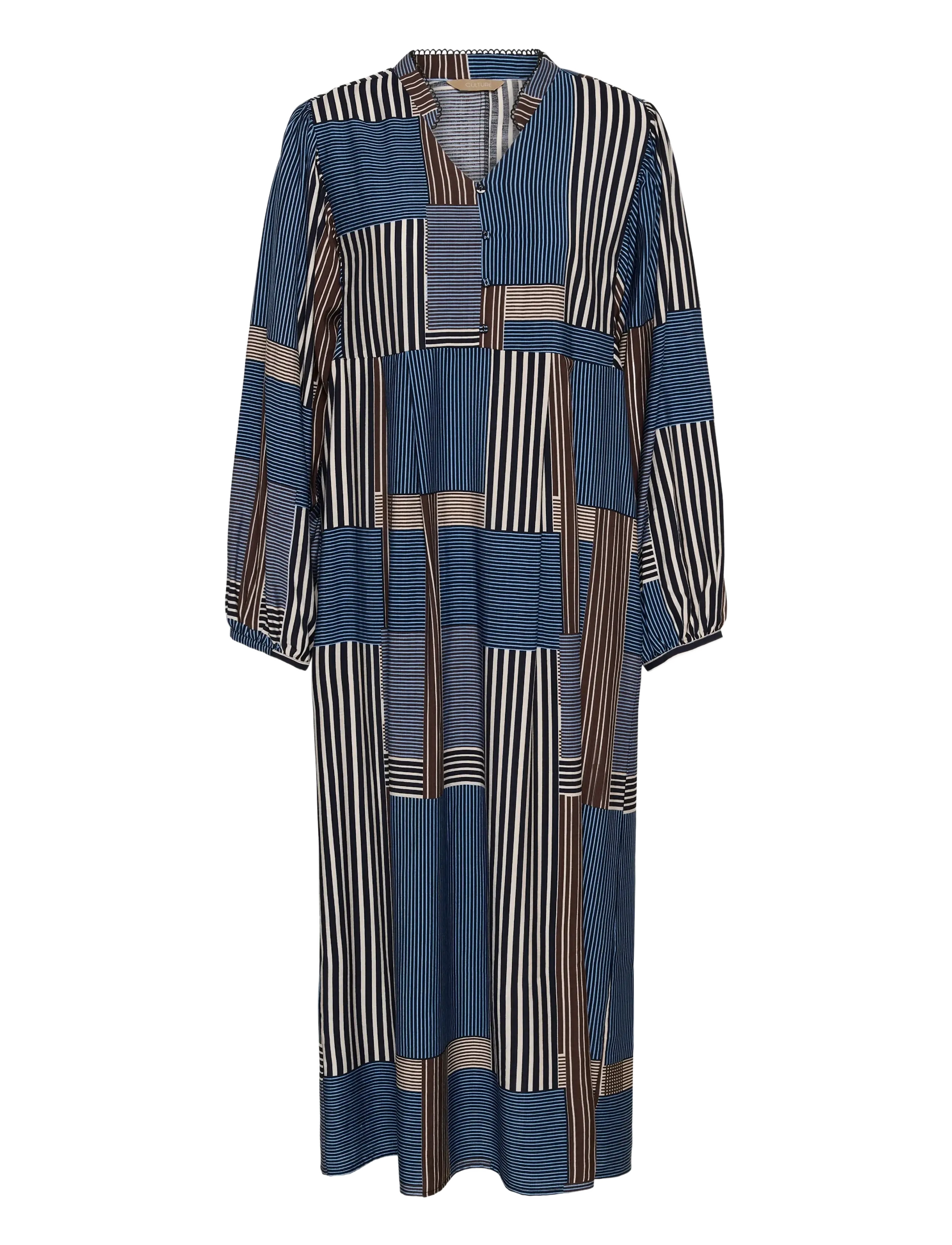 Culture CUleila Greece Dress - Kjoler - BLUE/BROWN GRAPHIC / blue