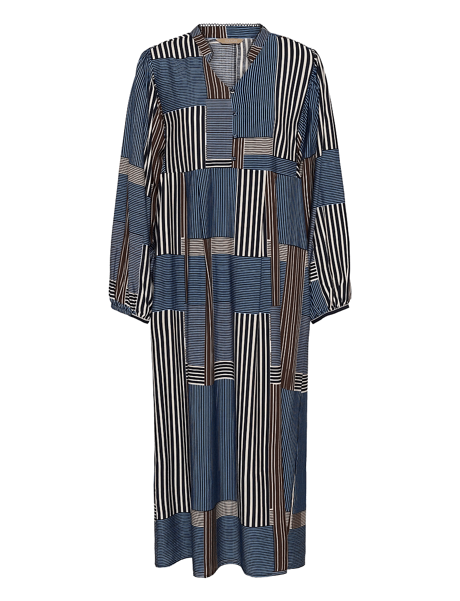 Culture - CUleila Greece Dress - sommerkjoler - blue/brown graphic - 0