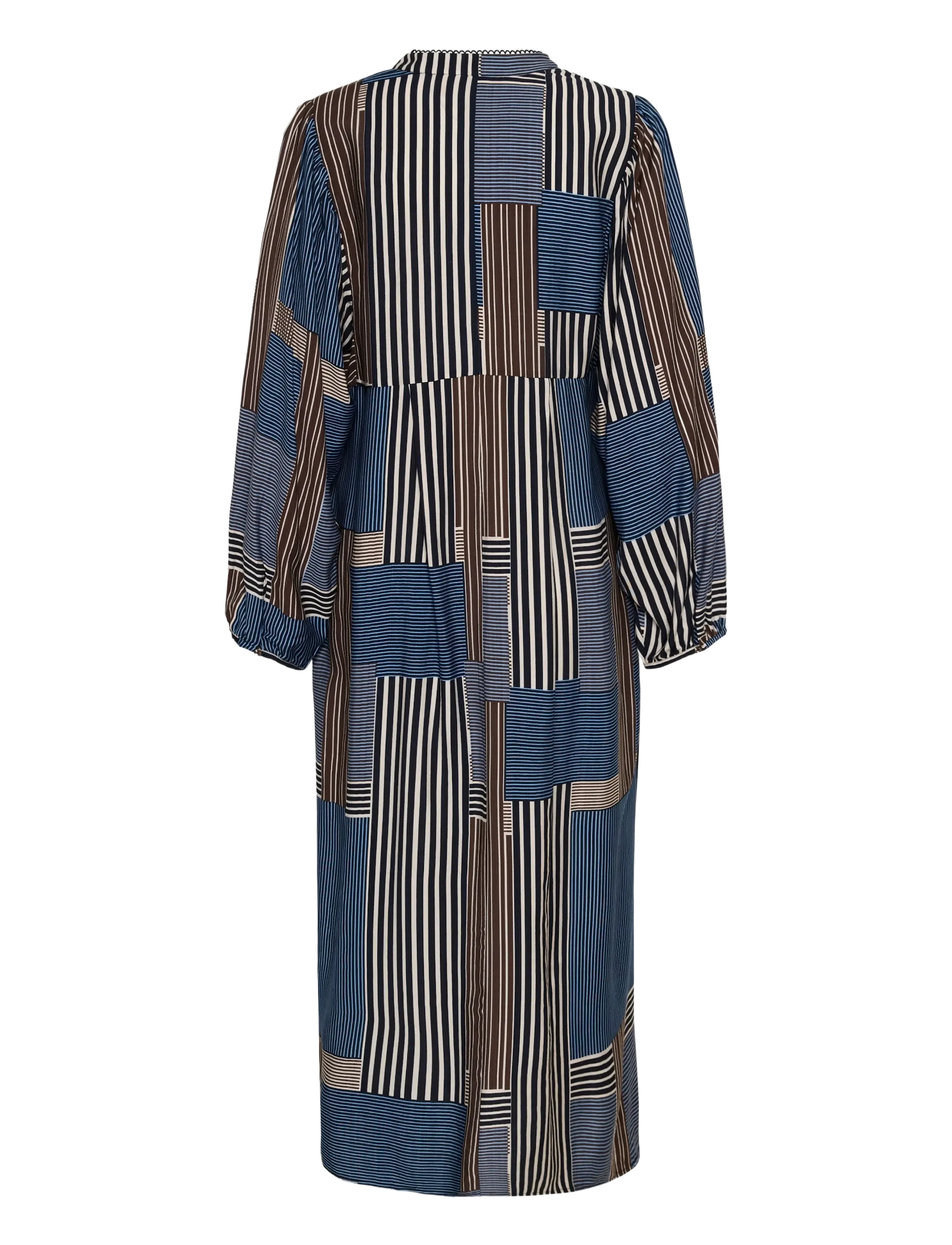 Culture - CUleila Greece Dress - sommerkjoler - blue/brown graphic - 1