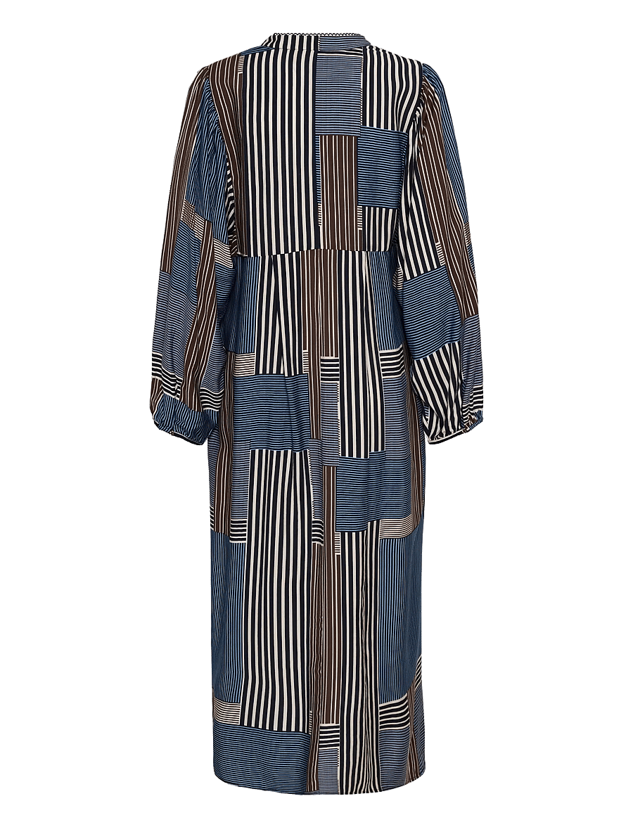 Culture - CUleila Greece Dress - sommerkjoler - blue/brown graphic - 1