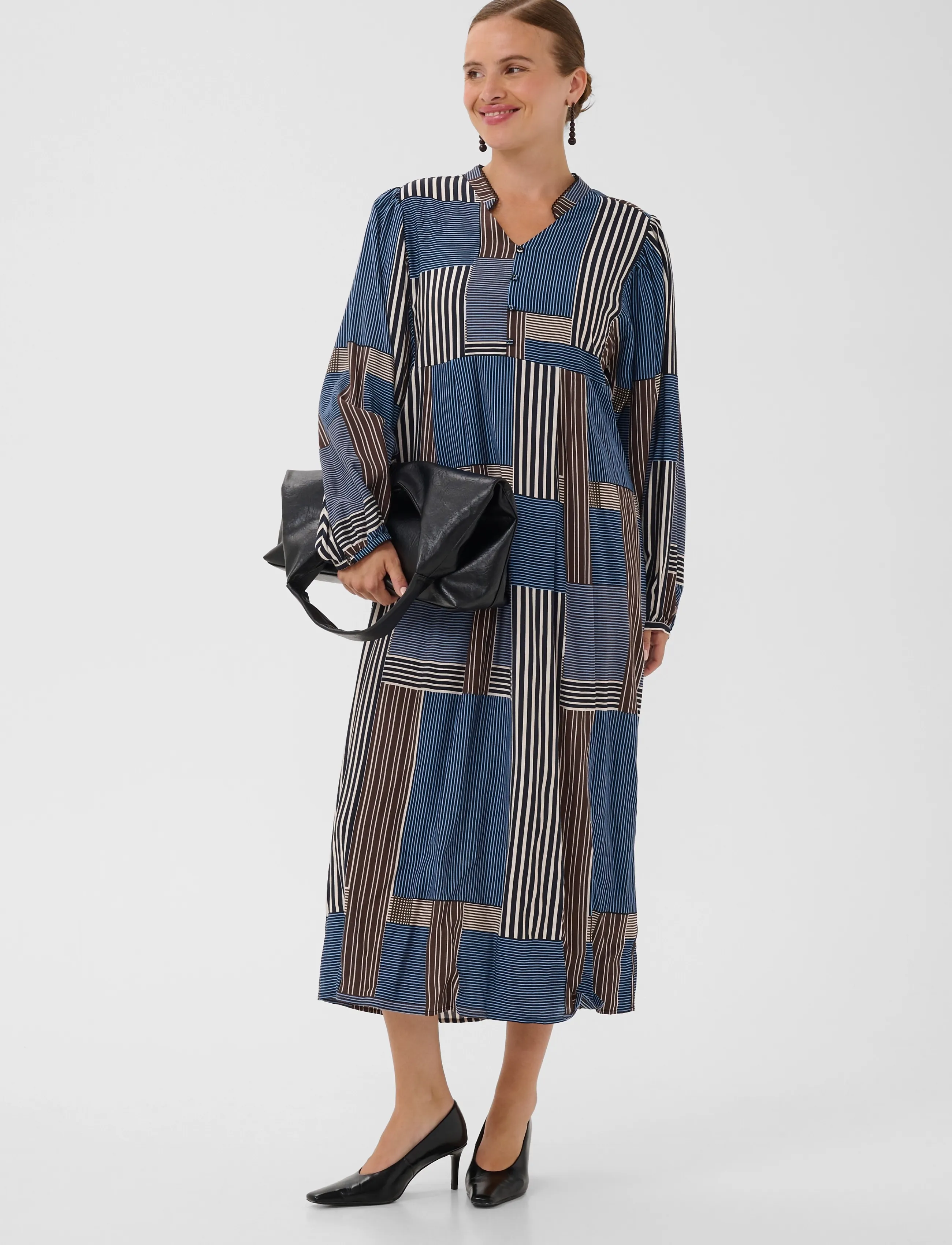 Culture - CUleila Greece Dress - sommerkjoler - blue/brown graphic - 2