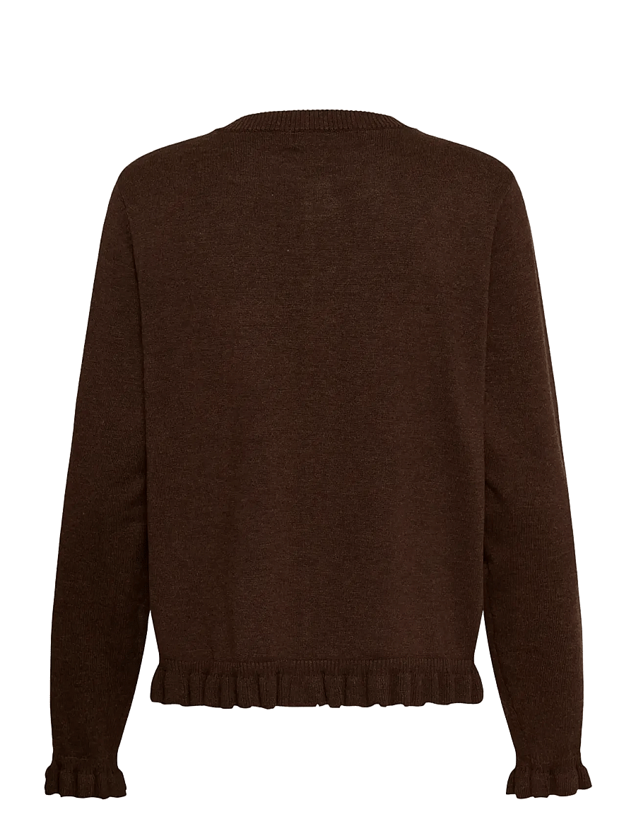 Culture - CUclare Annemarie Frill Cardigan - kardiganid - coffee bean melange - 1