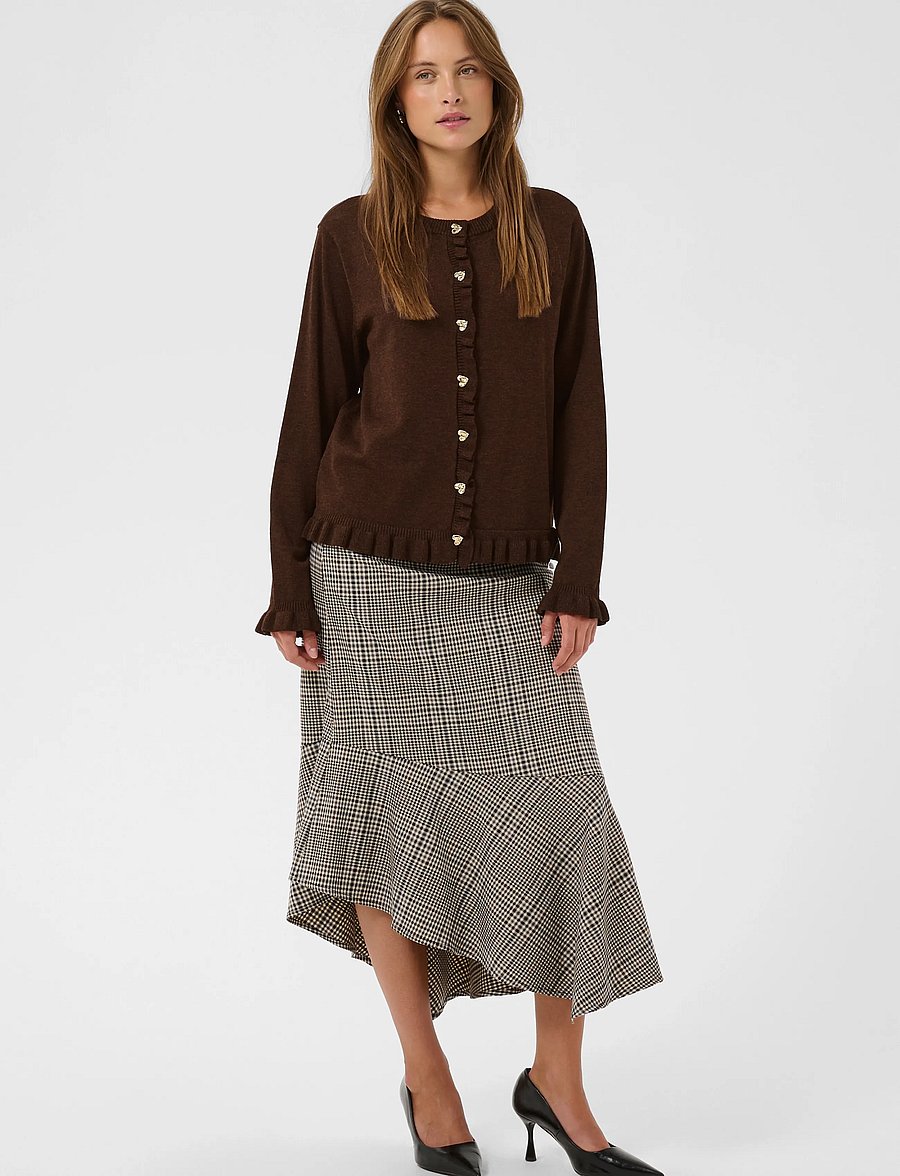 Culture - CUclare Annemarie Frill Cardigan - strickjacken - coffee bean melange - 3