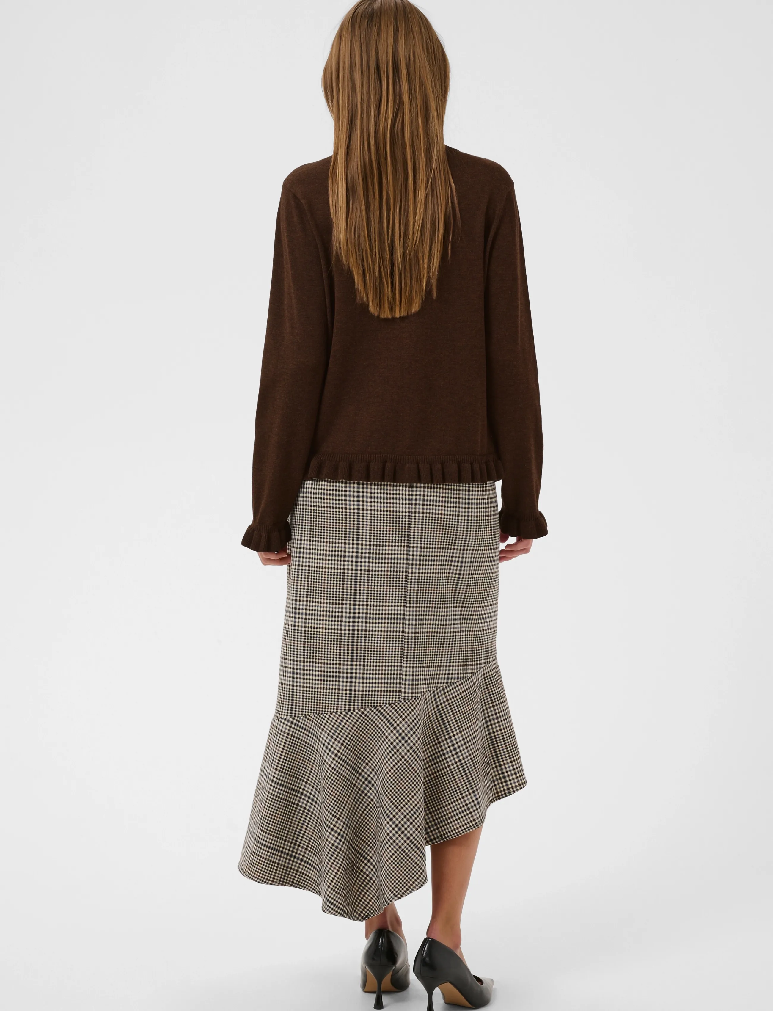 Culture - CUclare Annemarie Frill Cardigan - strickjacken - coffee bean melange - 4