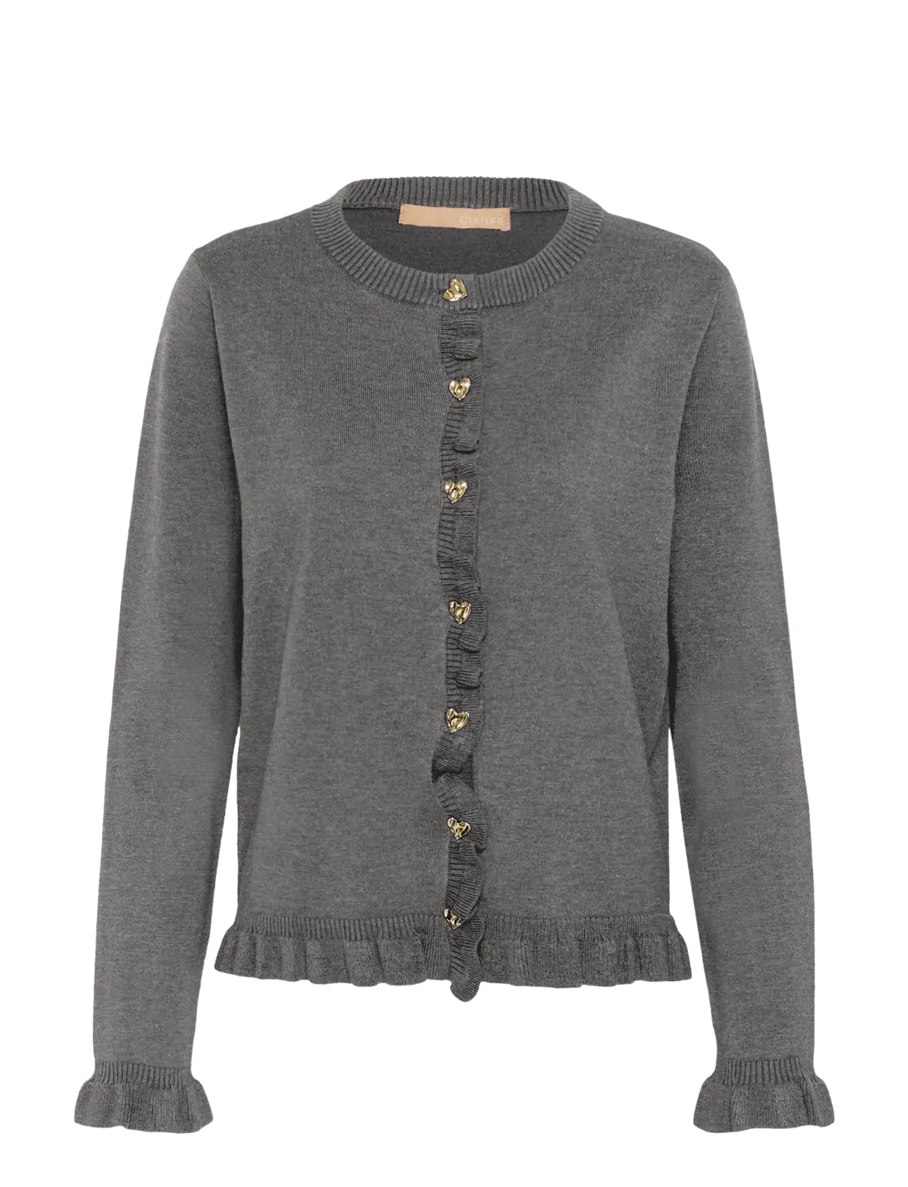 Culture CUclare Annemarie Frill Cardigan - Kontoririided - MID GREY MELANGE / grey