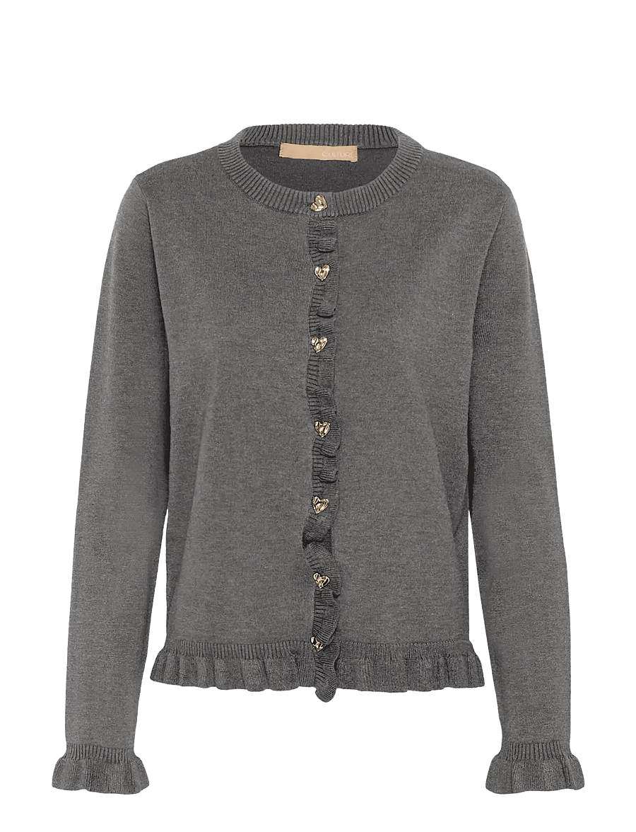 Culture - CUclare Annemarie Frill Cardigan - kardiganid - mid grey melange - 0