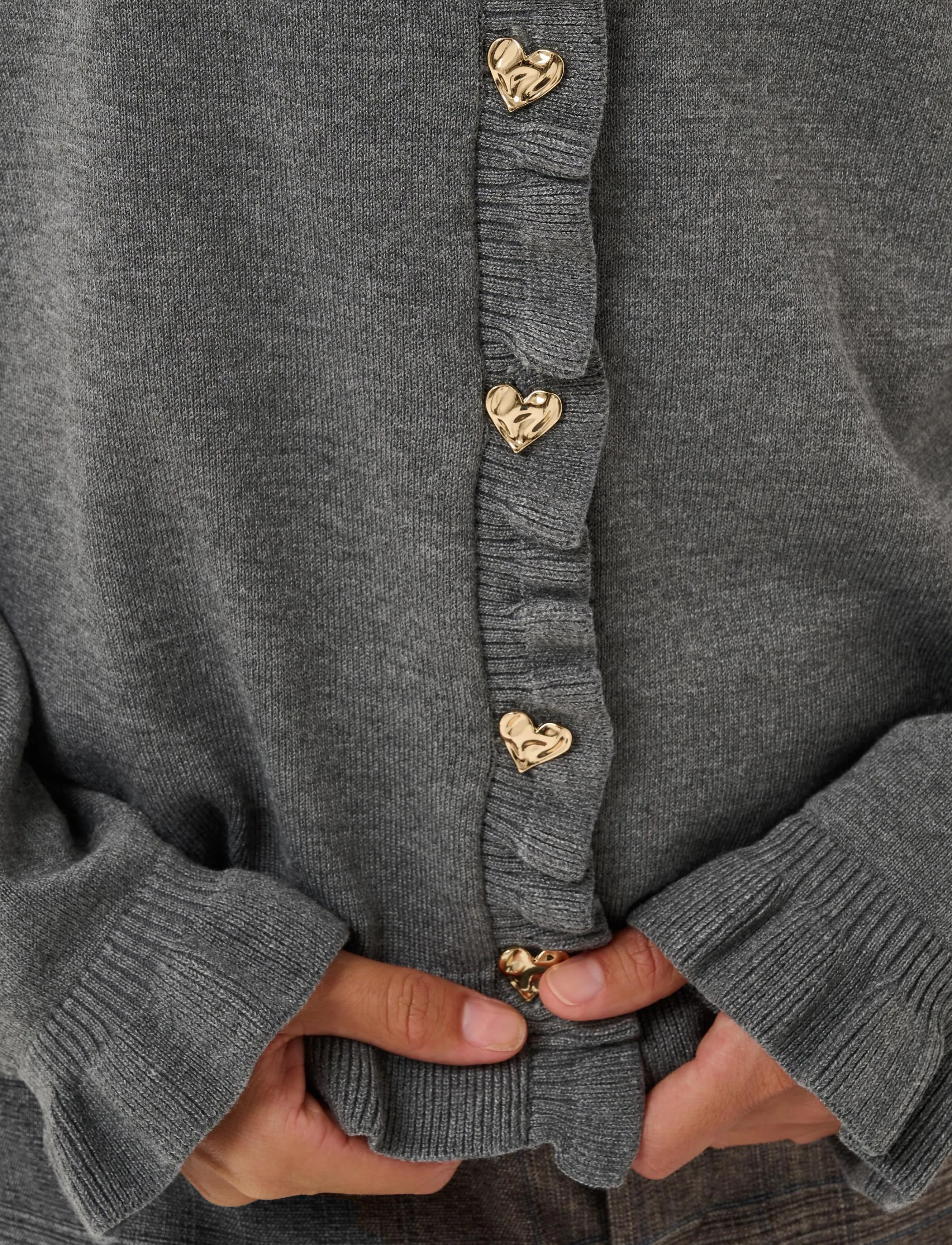 Culture - CUclare Annemarie Frill Cardigan - kardiganid - mid grey melange - 5