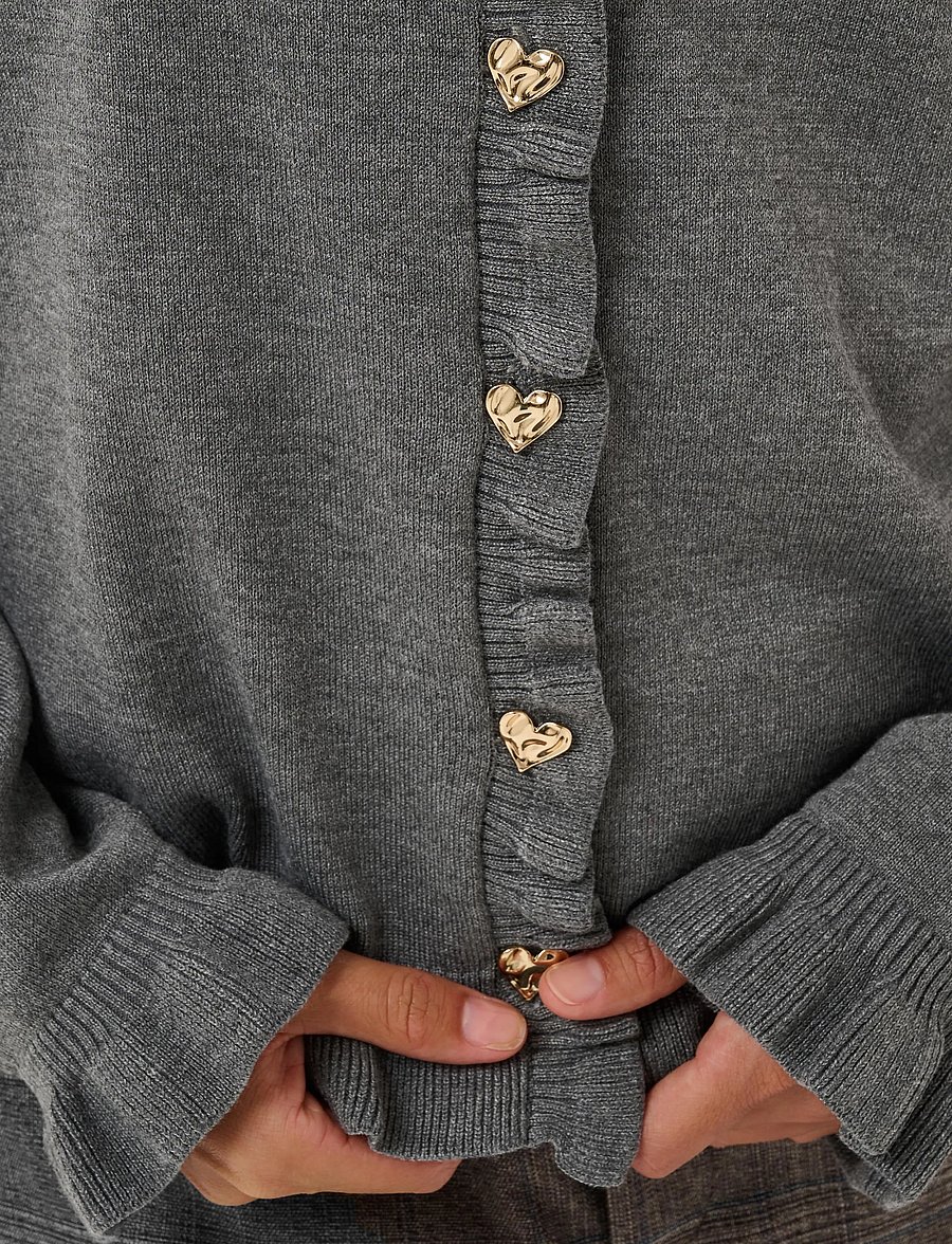 Culture - CUclare Annemarie Frill Cardigan - kardiganid - mid grey melange - 5