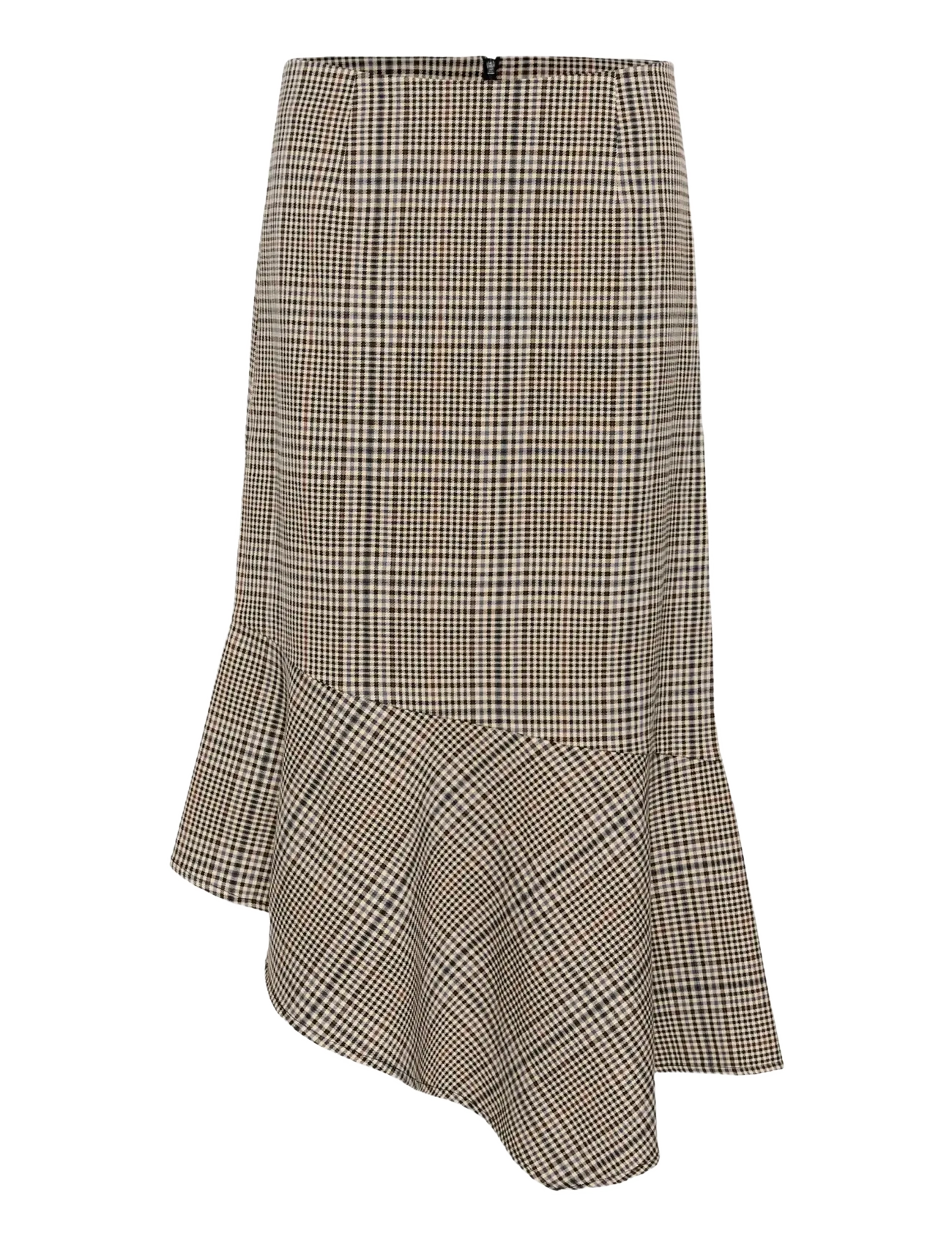 Culture CUbirsen Long Skirt - Farben der Saison - BLACK CHECK / beige