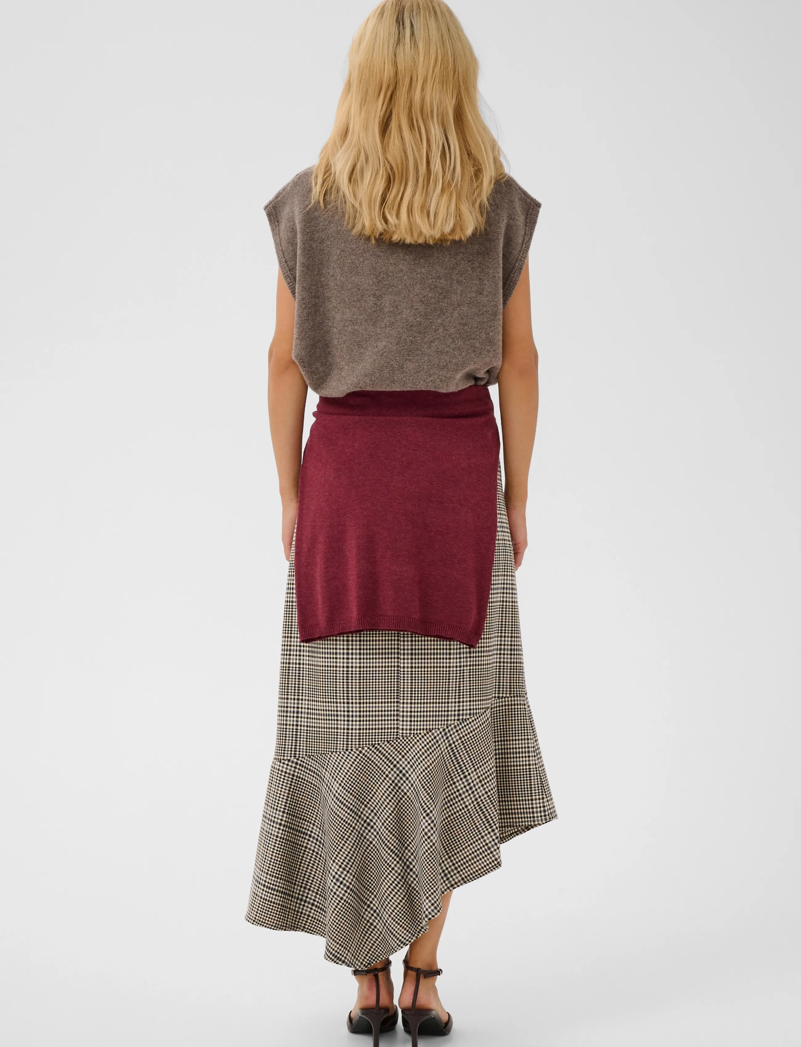 Culture - CUbirsen Long Skirt - black check - 4