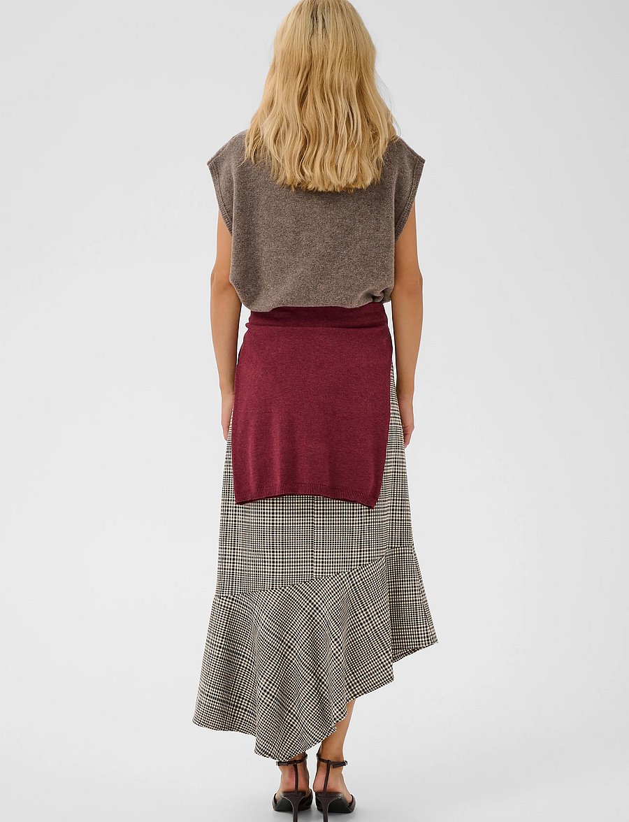 Culture - CUbirsen Long Skirt - midi nederdele - black check - 4