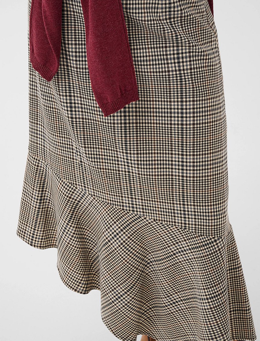 Culture - CUbirsen Long Skirt - midi nederdele - black check - 5