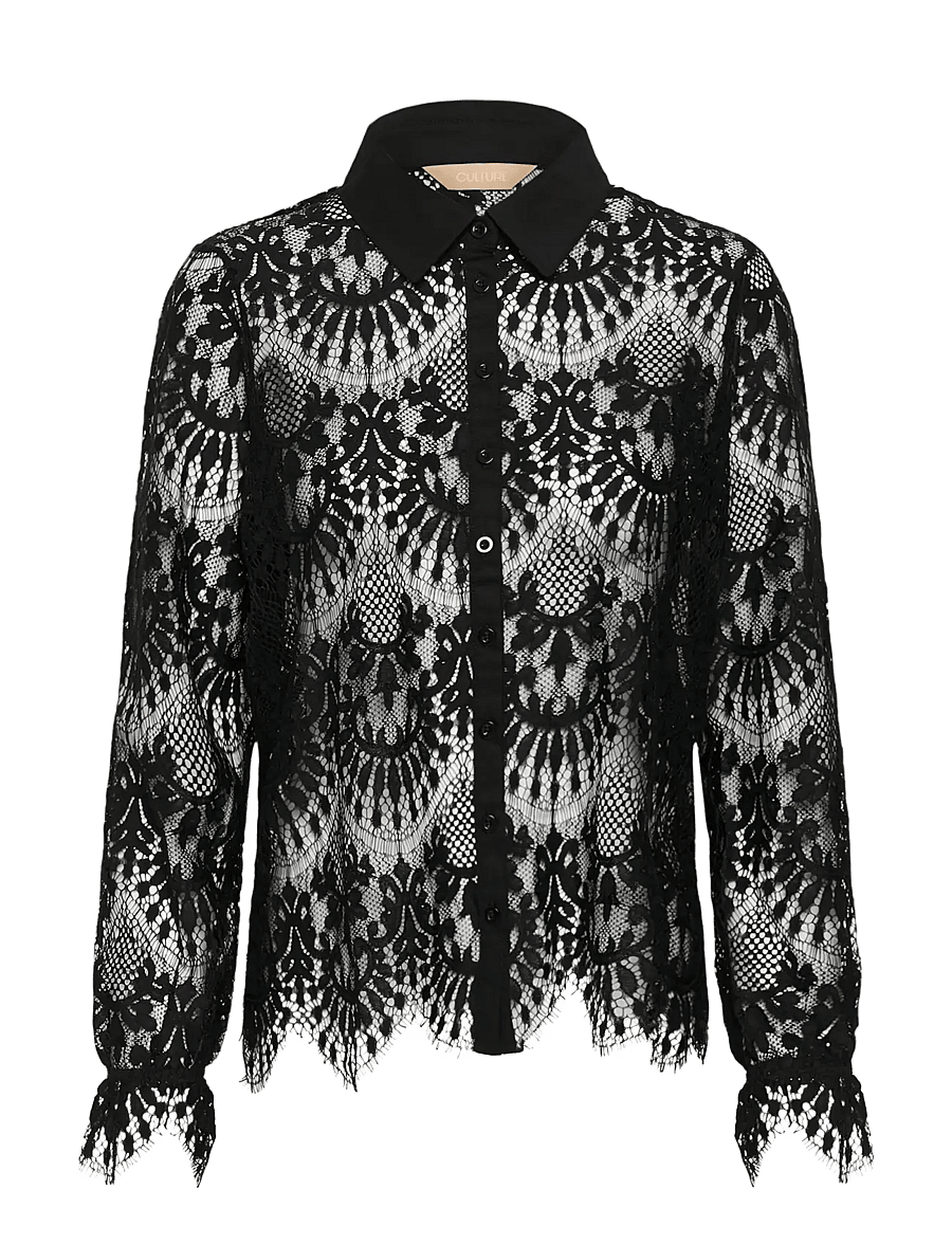 Culture - CUarto Okram Shirt - långärmade blusar - black - 0