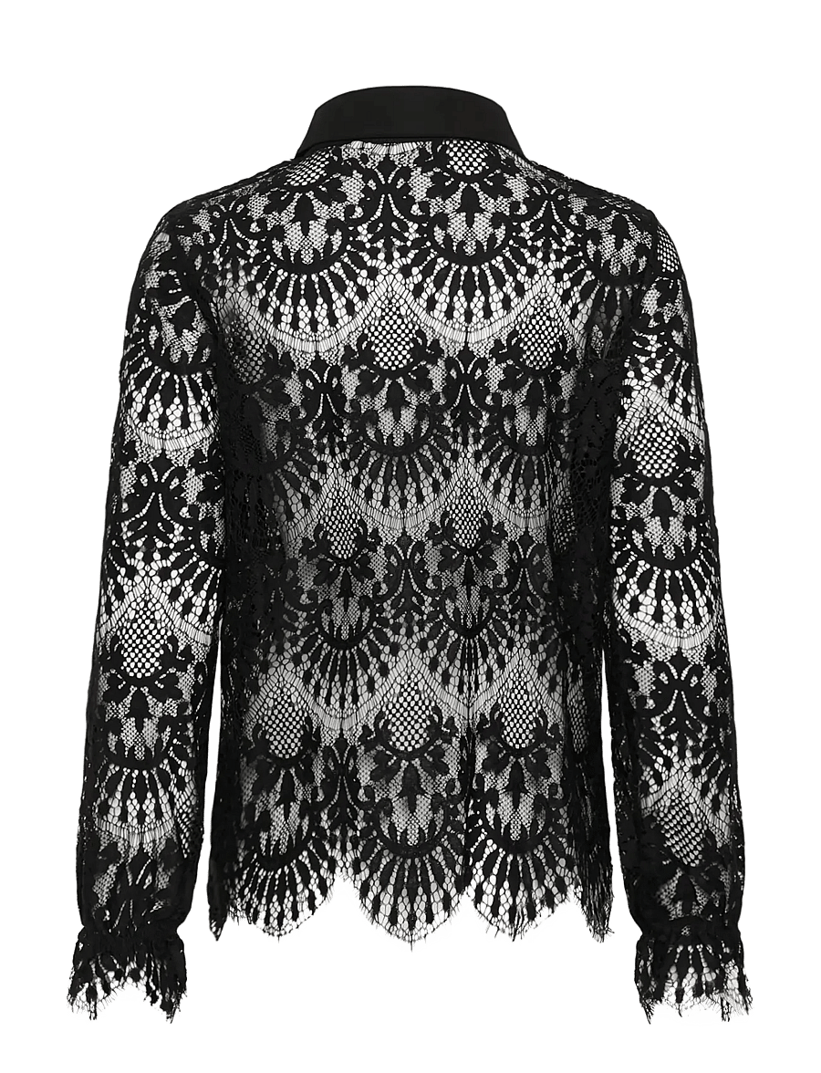 Culture - CUarto Okram Shirt - långärmade blusar - black - 1