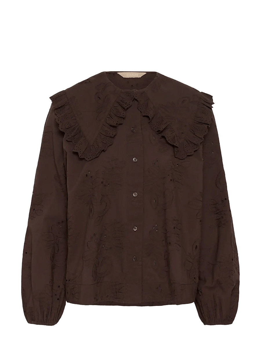 Culture - CUclaramille Shirt - langærmede skjorter - coffee bean - 0