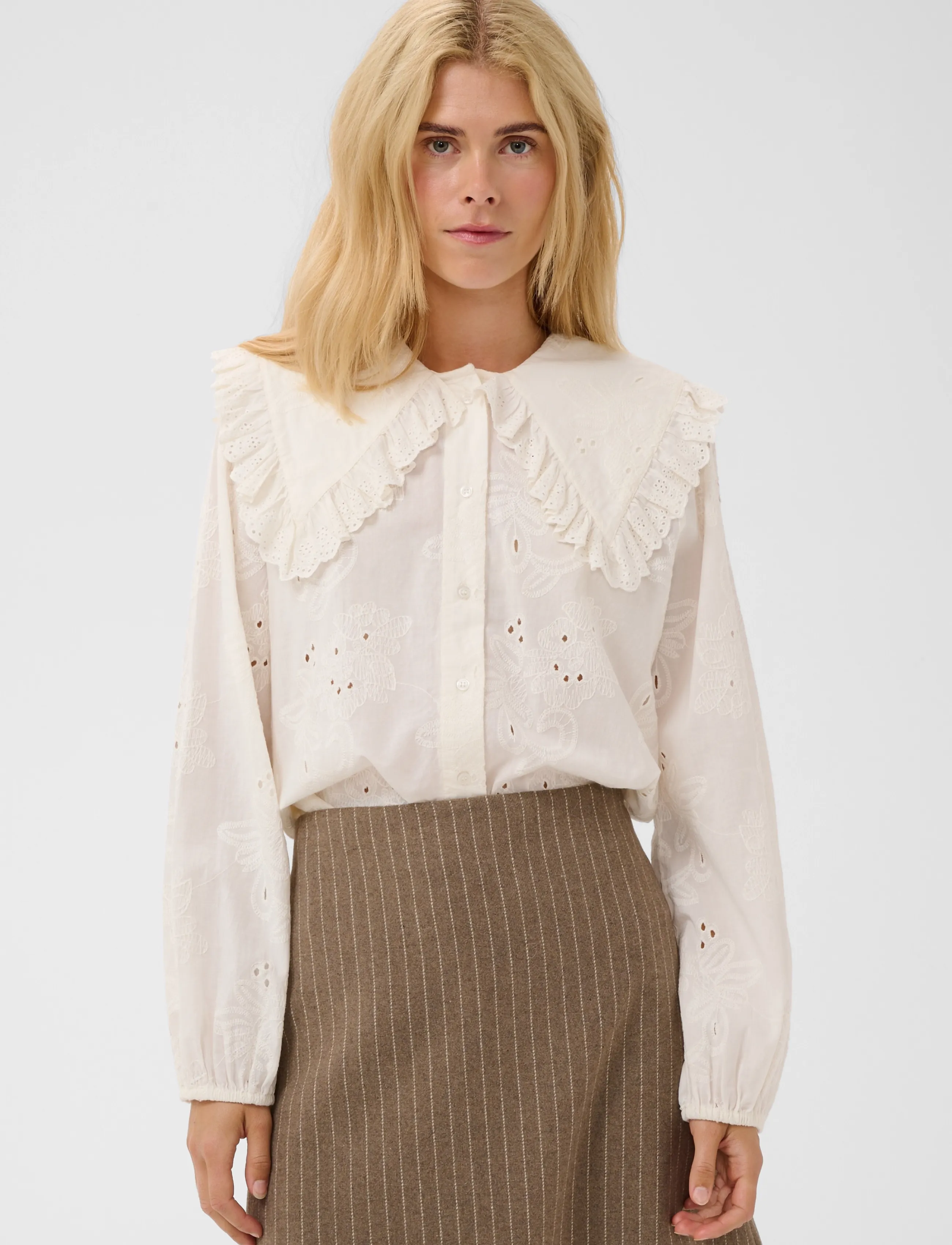 Culture - CUclaramille Shirt - langærmede skjorter - spring gardenia - 2