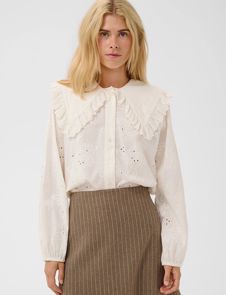 Culture - CUclaramille Shirt - langærmede skjorter - spring gardenia - 2