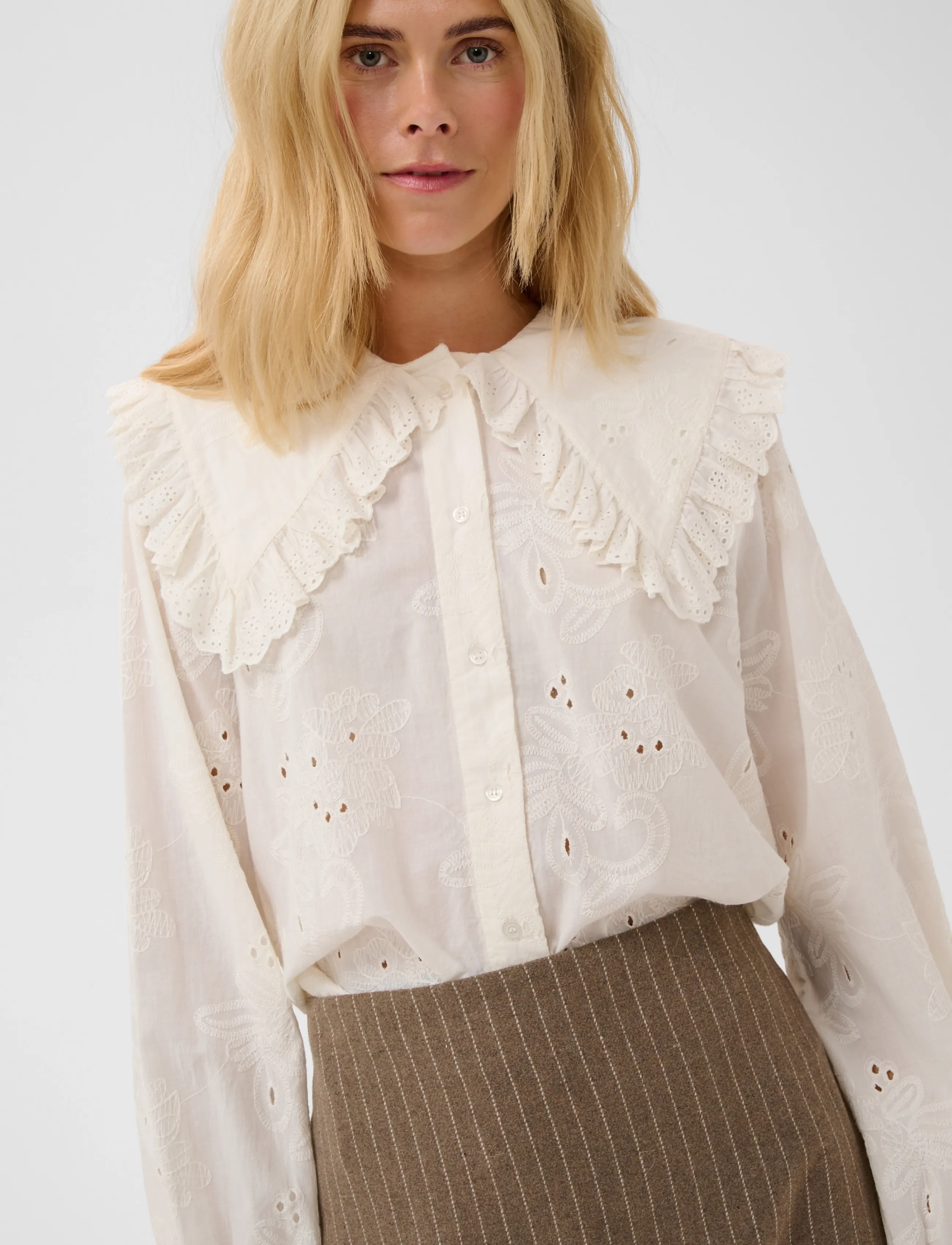 Culture - CUclaramille Shirt - langærmede skjorter - spring gardenia - 5