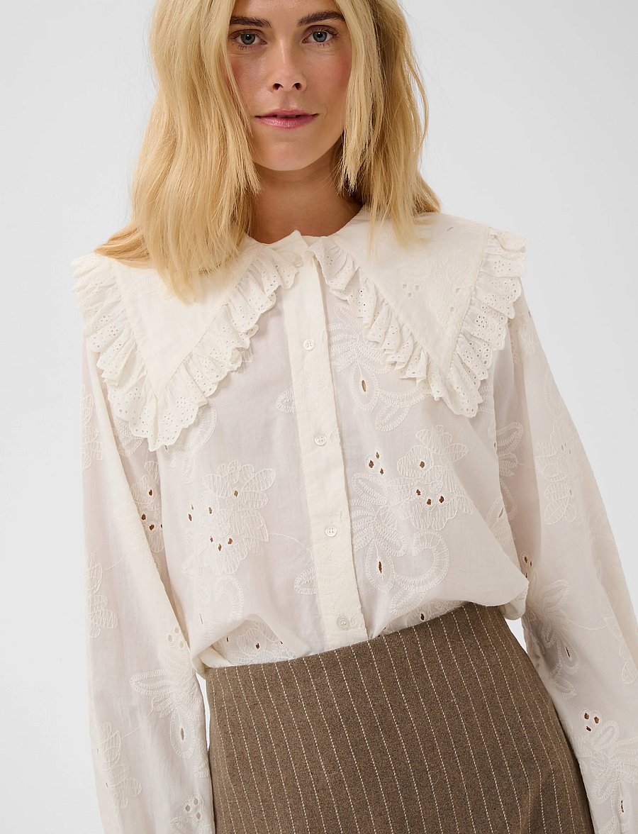 Culture - CUclaramille Shirt - langærmede skjorter - spring gardenia - 5