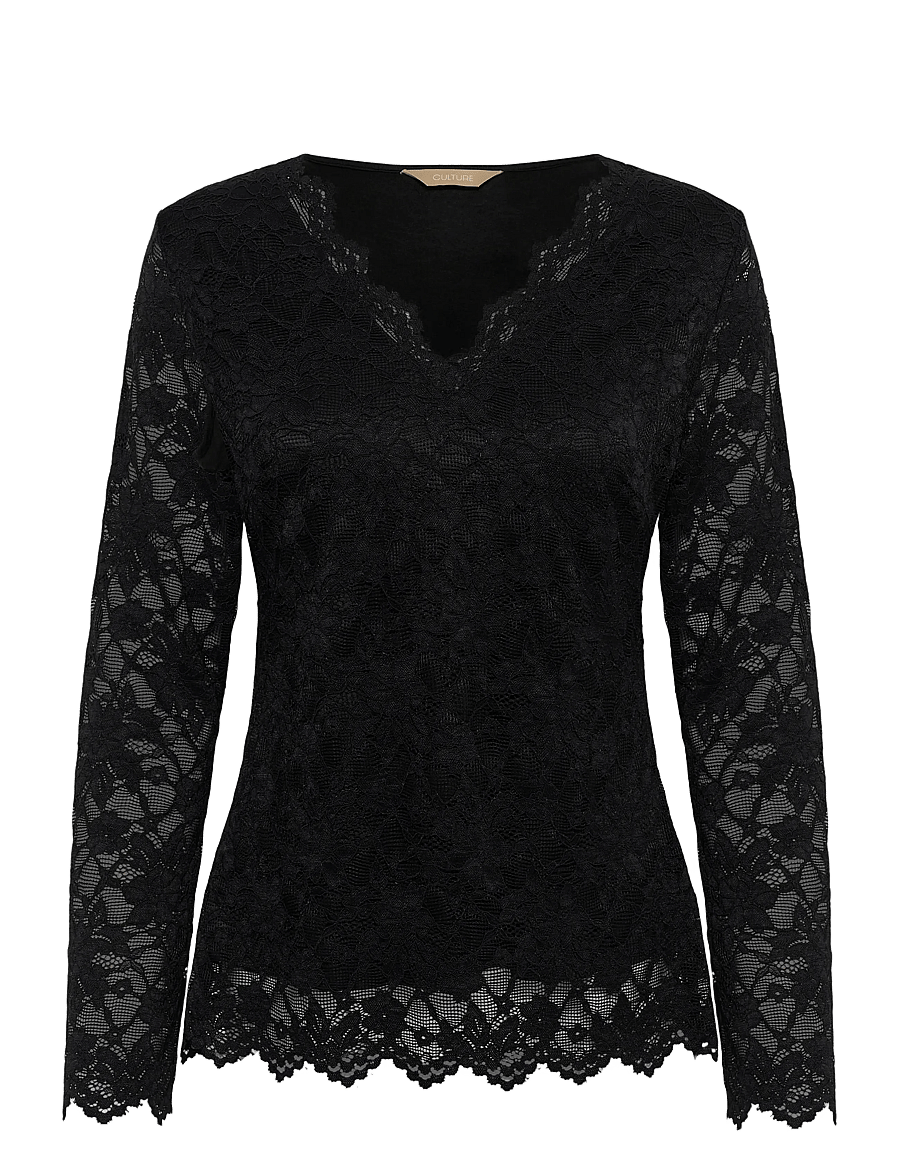 Culture - CUlively Blouse - long sleeved blouses - black - 0