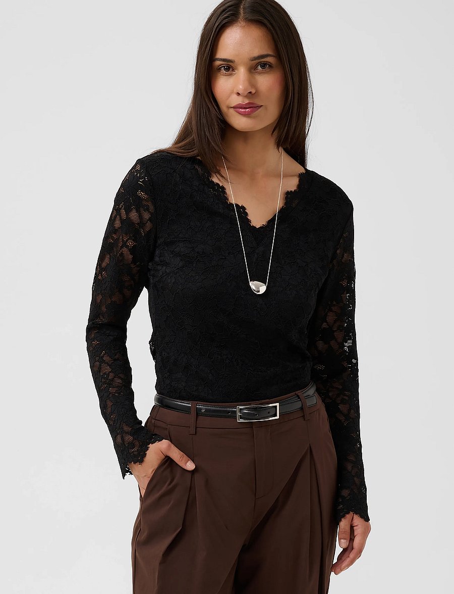 Culture - CUlively Blouse - long sleeved blouses - black - 2