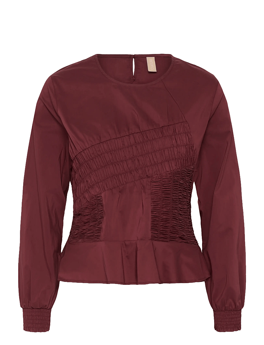 Culture - CUajda Antoinett Blouse - langærmede bluser - chocolate truffle - 0